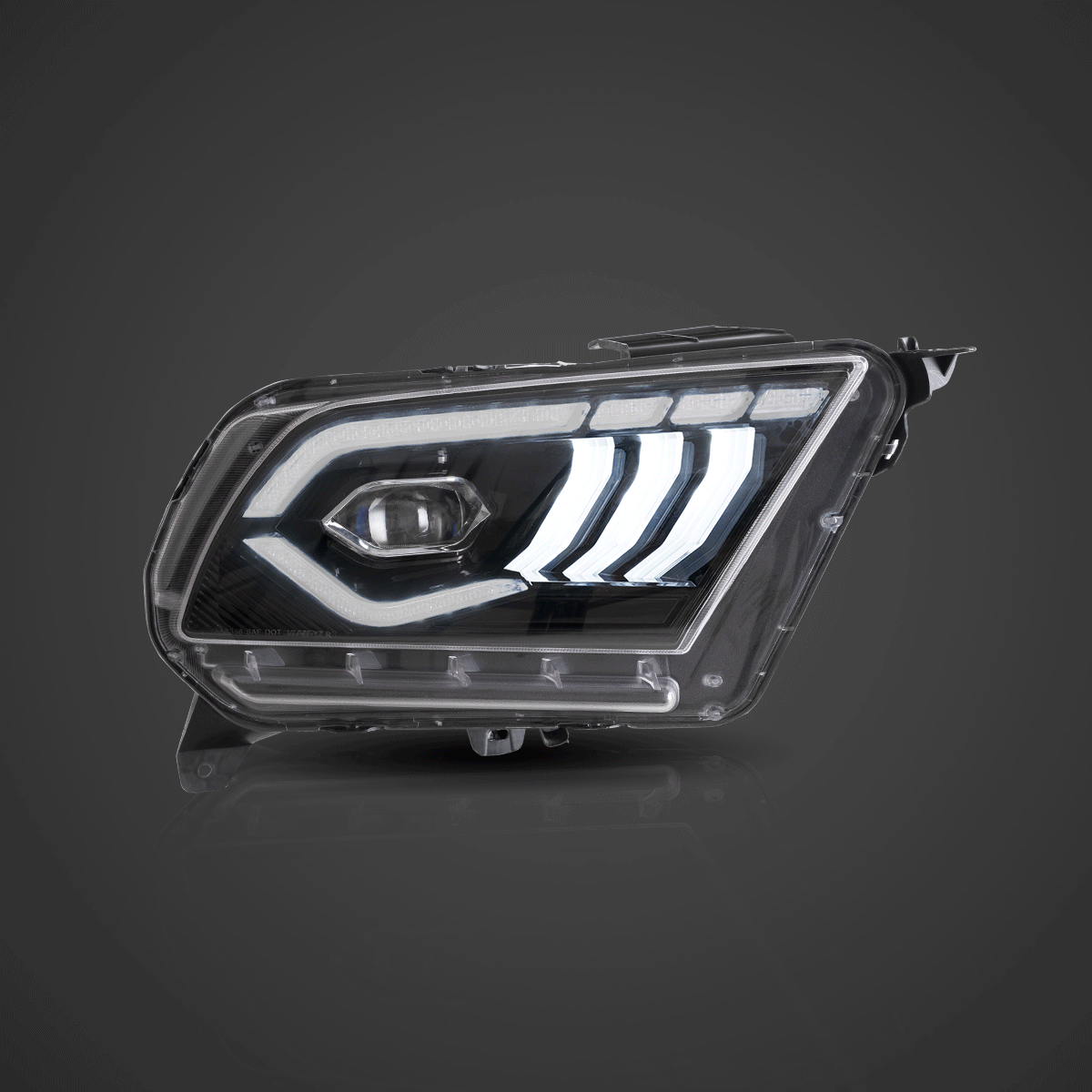 High-Performance LED Headlight Assembly - Dual Beam Projector (Black) for 2010-2014 Ford Mustang 5th Gen Facelift | Upgrade Your Night Driving & Style | Perfect for Daily Commute & Car Shows
