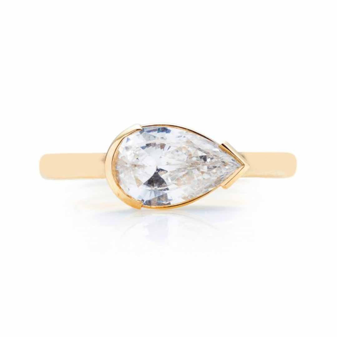 0.01 Carat Diamond Bezel Engagement Ring for Women - Elegant Solitaire Wedding Band, Perfect for Proposals, Anniversaries & Special Occasions