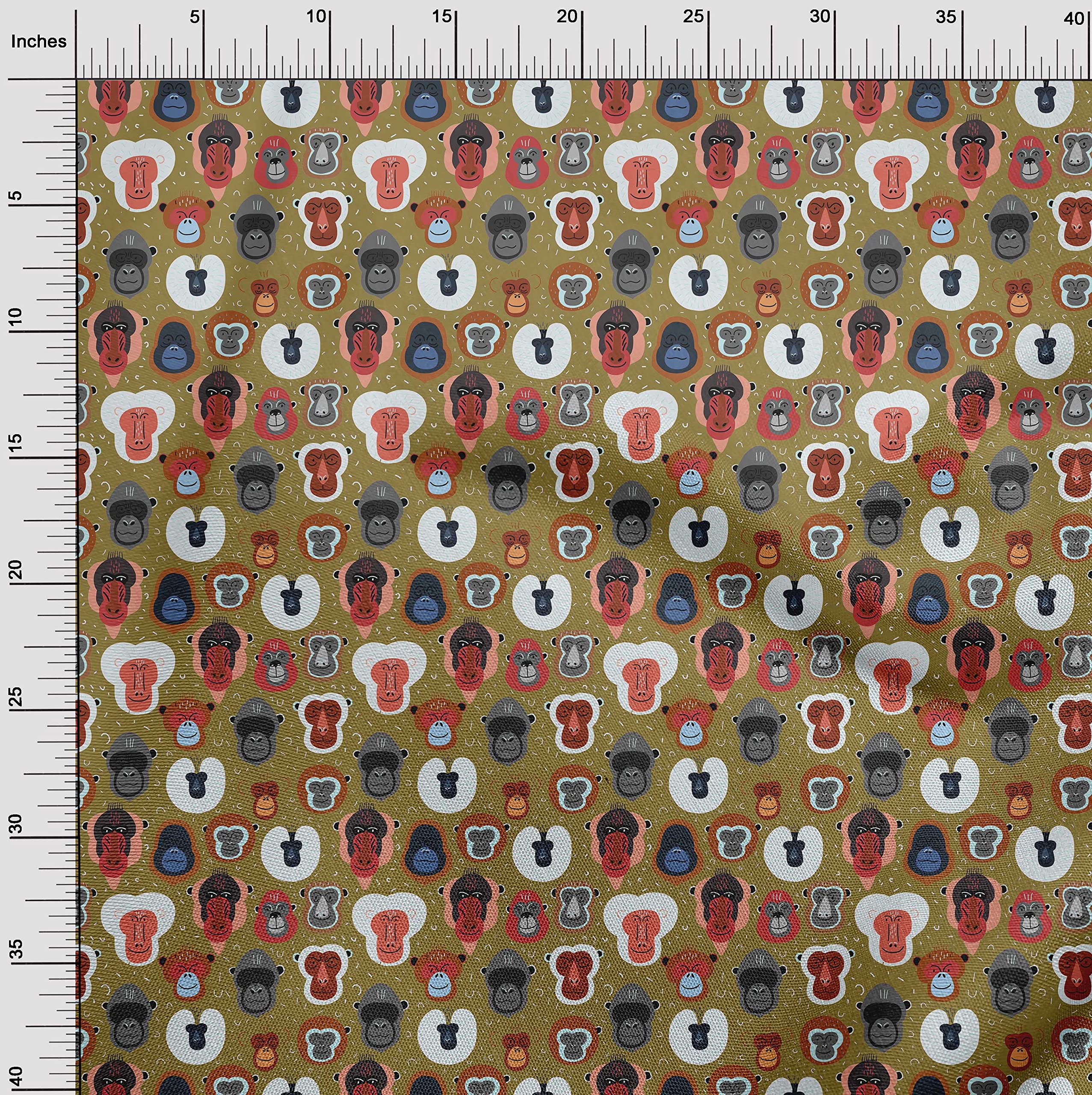 oneOone Polyester Spandex Dark Olive Green Fabric - 56 Inch Wide Kids Animal Print Quilting & Sewing Material by The Yard | Perfect for DIY Crafts, Children's Clothing, and Home Decor Projects