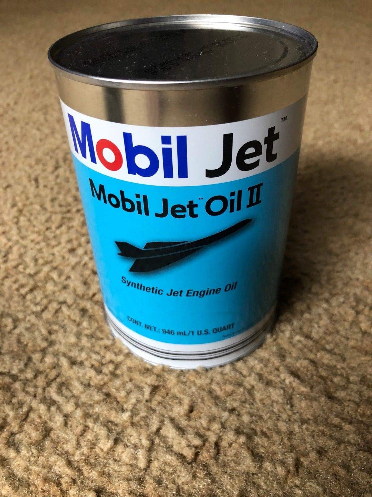 Mobil Jet Oil 2-1 Quart Can - Premium Aircraft Engine Lubricant for Turbine & Jet Engines - Ideal for Aviation Maintenance & Aircraft Servicing