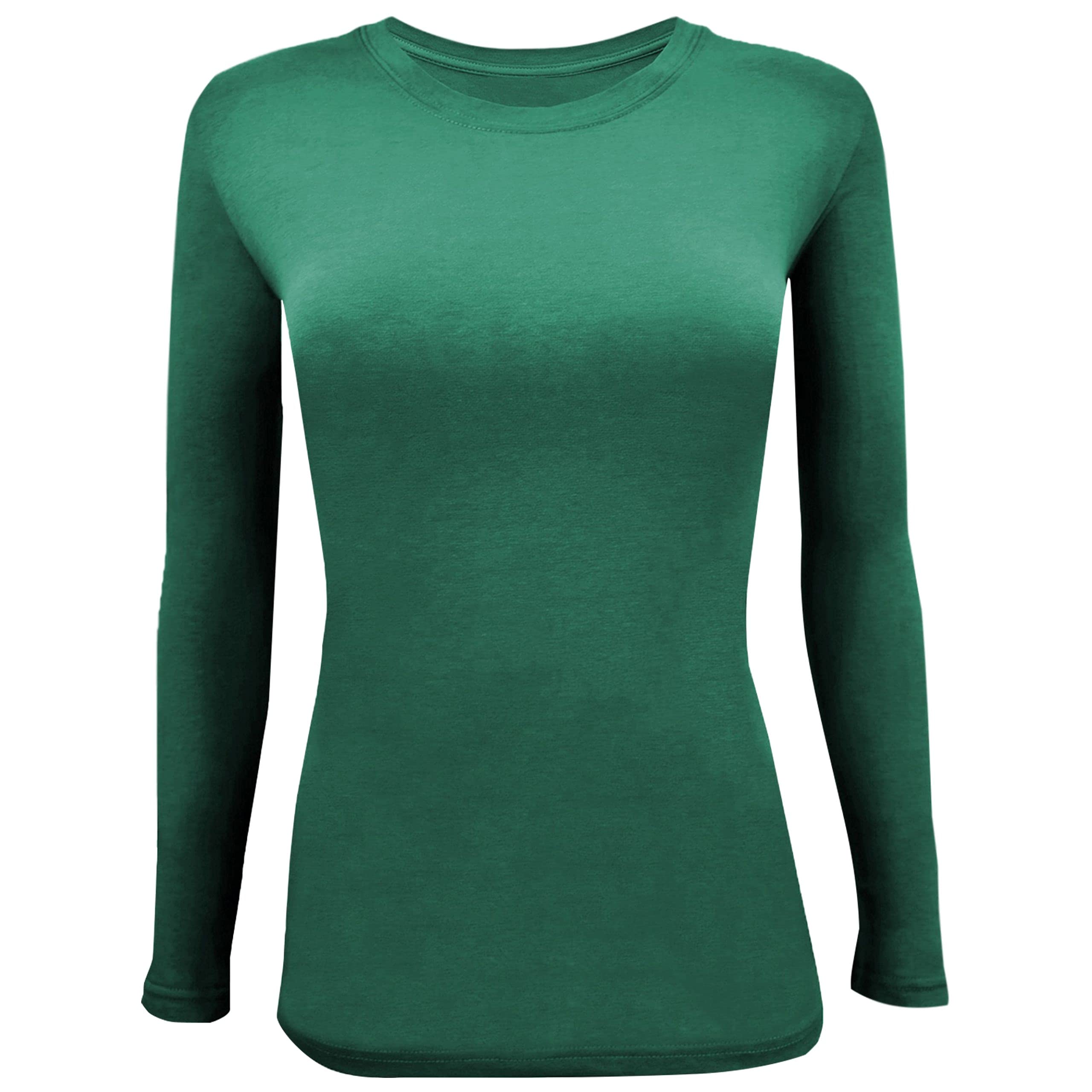 BaHoki Essentials Long Sleeve Undershirts for Scrubs - Stretchy Comfort Fit Layering Base Shirt for Nurses & Medical Professionals | Perfect Under Scrubs for Hospital Shifts & Clinical Work