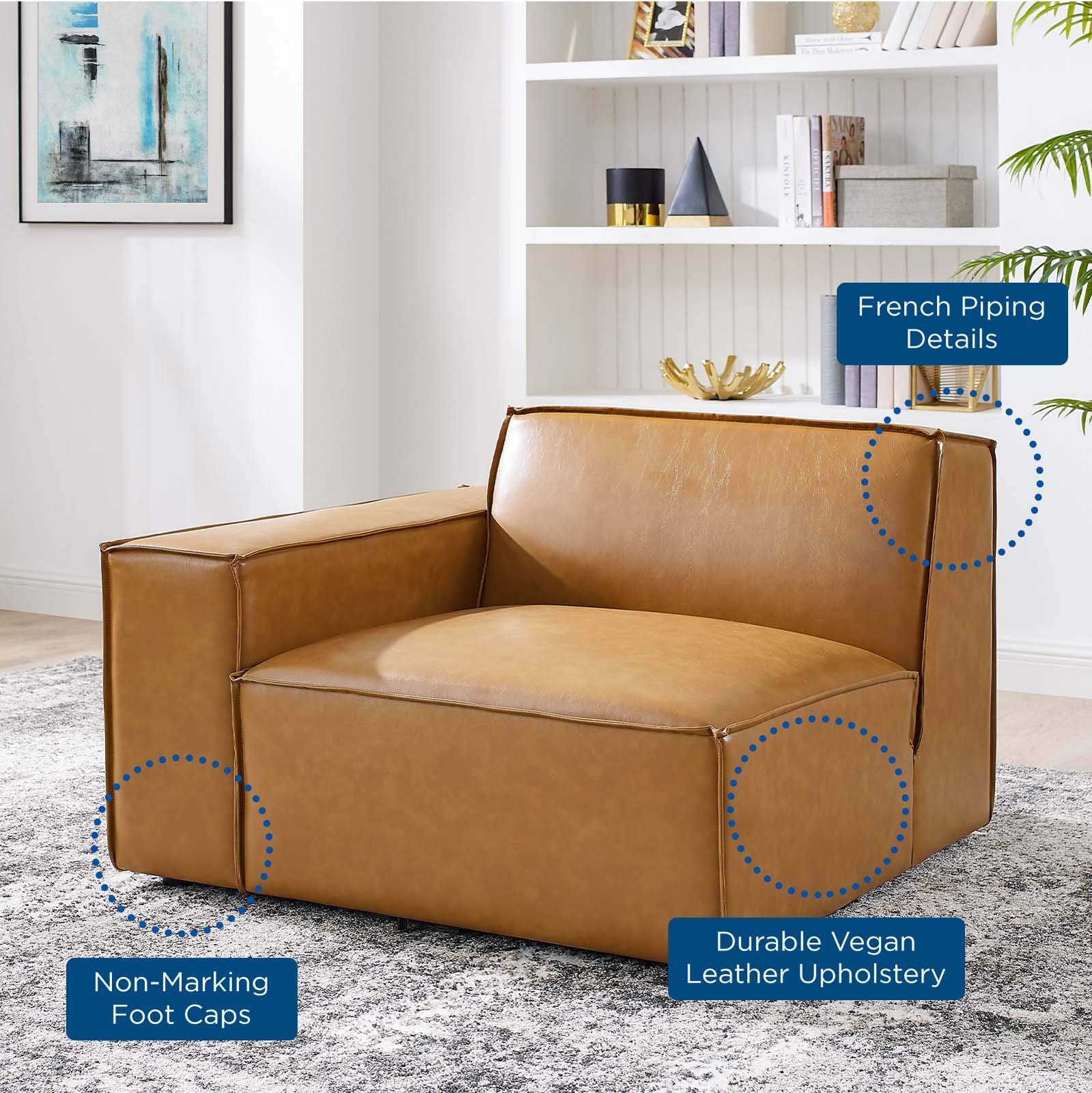 Modway Restore Vegan Leather Sectional Sofa - 40.5