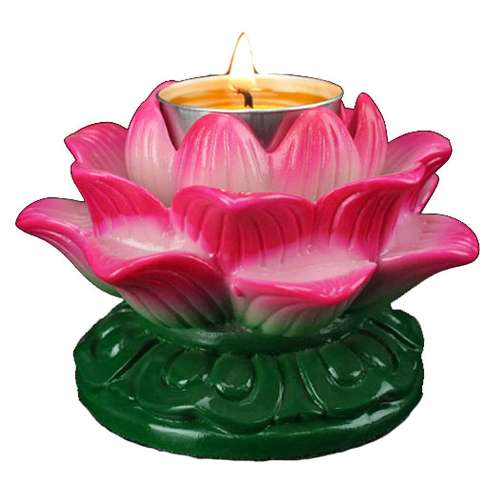 Lotus Candle Holder - Buddhist Butter Lamp for Temples, Meditation & Home Decor - Elegant Candlestick for Spiritual Ceremonies, Yoga & Relaxation