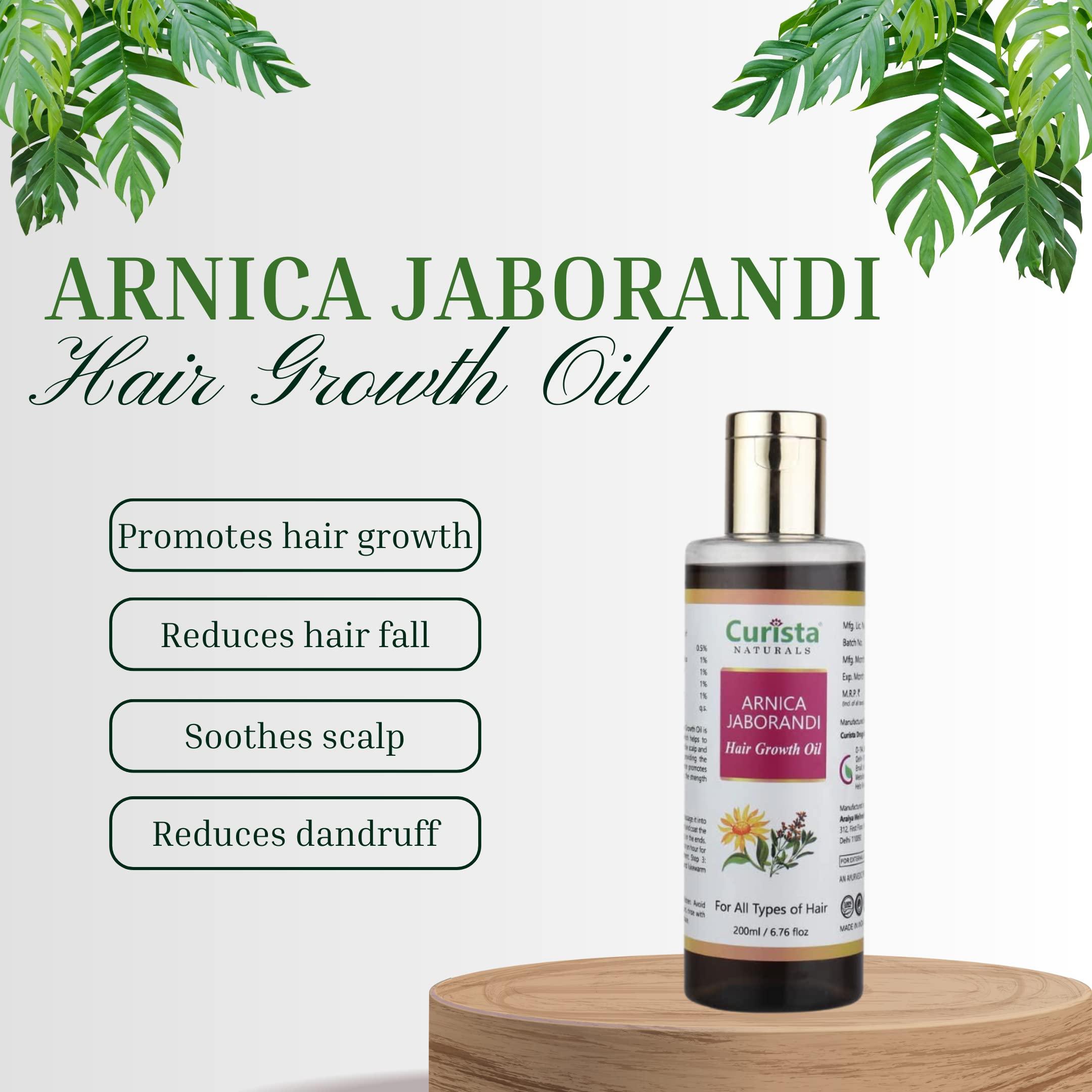 Arnica & Jaborandi Hair Growth Oil - Strengthen & Shine Hair Naturally | Fast Hair Growth Treatment for Thicker, Healthier Locks | Perfect for Daily Scalp Massage & Damaged Hair Repair