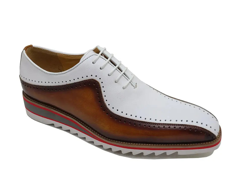 Stylish Two-Tone Brogue Oxford Shoes for Men - Classic Formal & Casual Dress Shoes for Work, Wedding & Office Wear