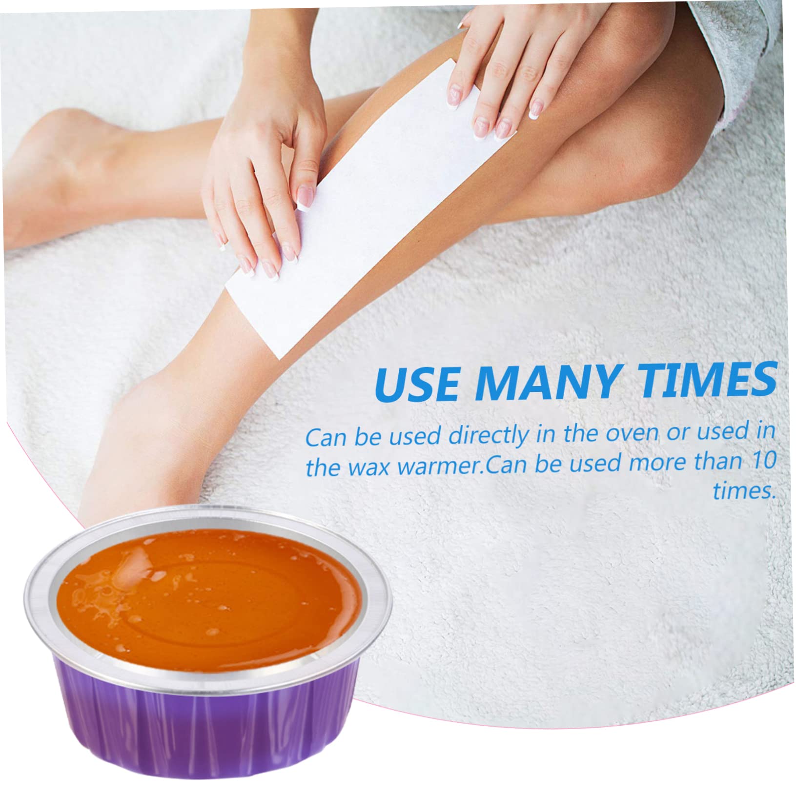 20 Pcs Purple Aluminum Foil Wax Melting Bowls for Hair Removal & Candle Warmer - Wax Pot Replacement, Waxing Container, Baking Cups - Perfect for Salon, Spa & DIY Beauty Treatments