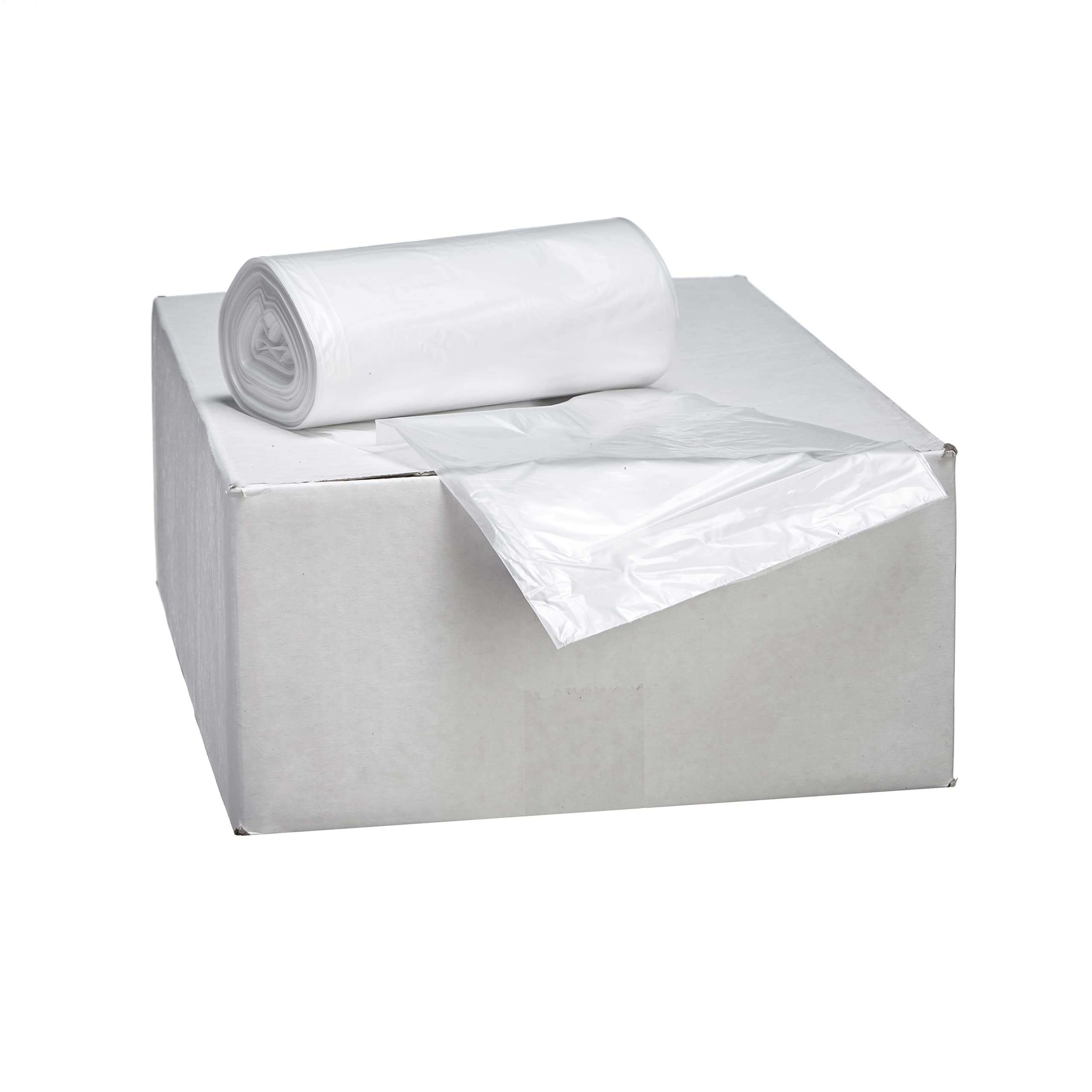 Premium Commercial Trash Can Liners - Leak-Proof Heavy Duty Garbage Bags for Office, Restaurant & Home Use (23 Gallon, 27x45 Inches, 0.75 Mil Thick, Clear, 250 Count Bulk Pack) - Made in USA - Ideal for Large Trash Cans, Commercial Kitchens & High-Traffic Areas