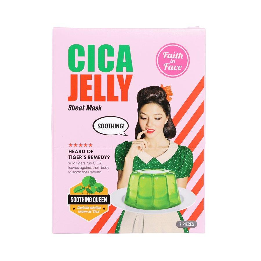 FAITHINFACE Cica Jelly Sheet Mask - 7 Pack for Soothing & Hydrating Skin | Korean Skincare for Acne, Redness & Sensitive Skin | Perfect for Daily Use & Post-Treatment Care