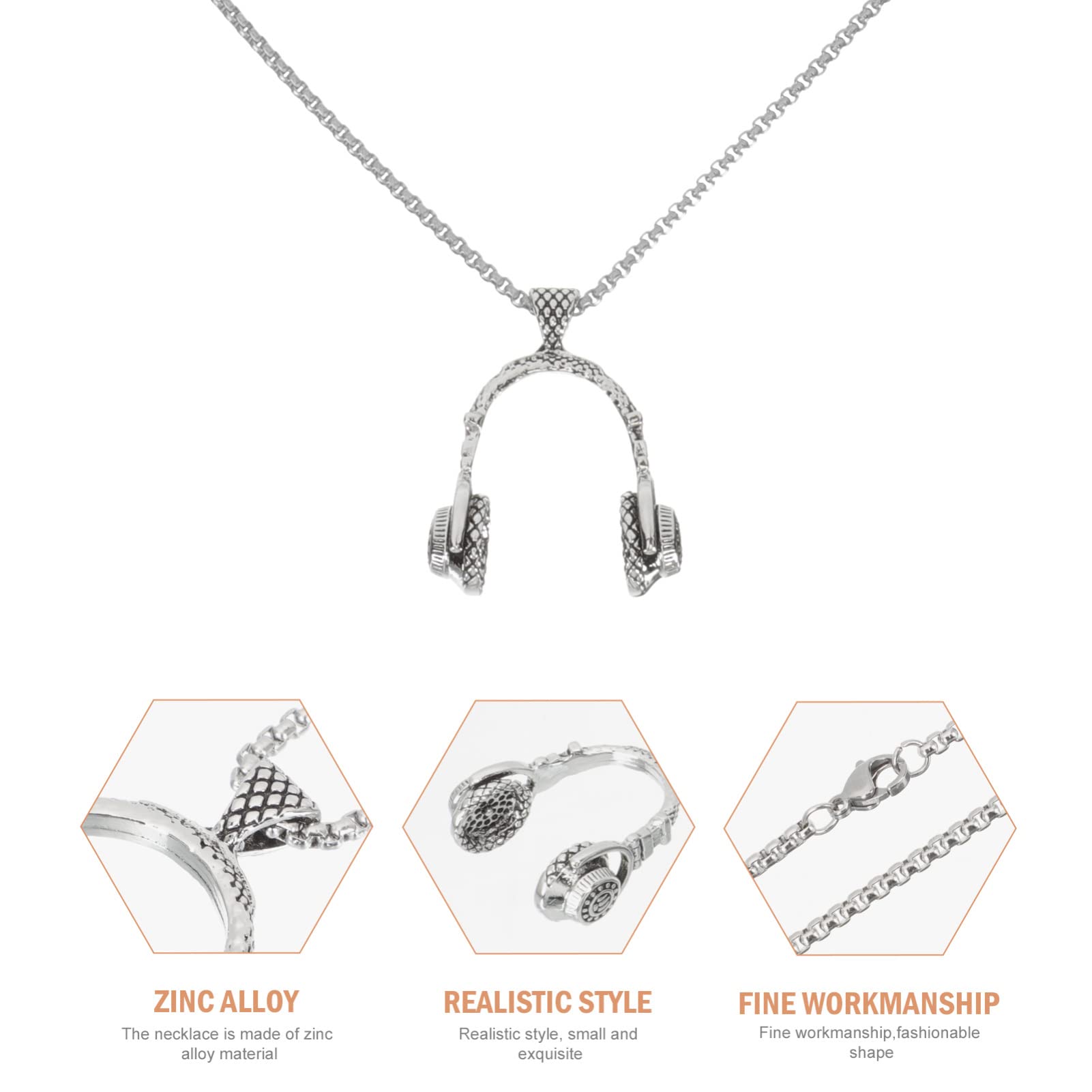 PACKOVE 6 Pcs Headset-Shaped Pendant Necklace Set - Couples Matching Clavicle Chains, Simple & Fashionable Jewelry Gift for Him & Her - Perfect for Valentine's Day, Anniversary & Romantic Dates