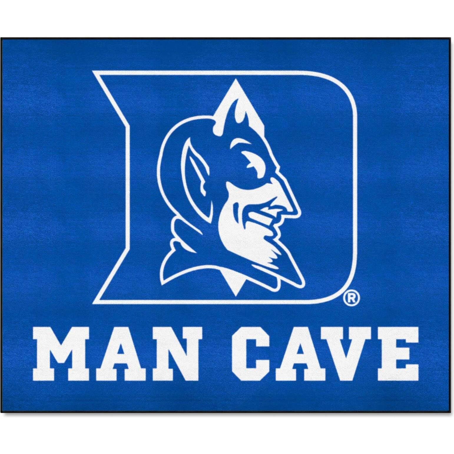 FANMATS NCAA Duke University Blue Devils Team Logo Nylon Rug 5' x 6' - Durable Man Cave Decor, Game Room Mat, Tailgating Carpet for Sports Fans & College Dorm