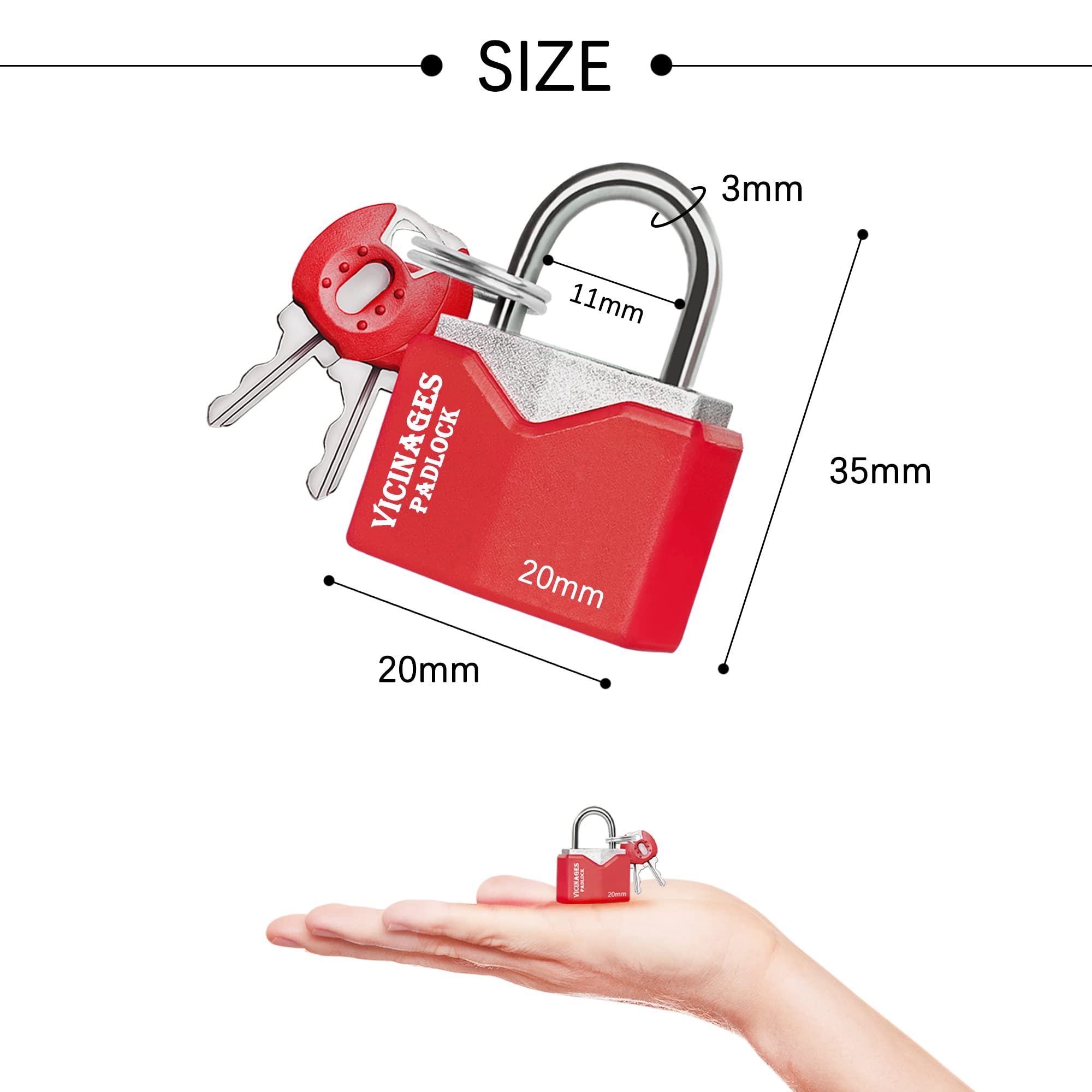 10-Pack Small Metal Suitcase Locks with Keys - Durable Luggage Padlocks for Travel, Gym, School & Classroom - Secure Backpacks, Lockers & Storage Cases