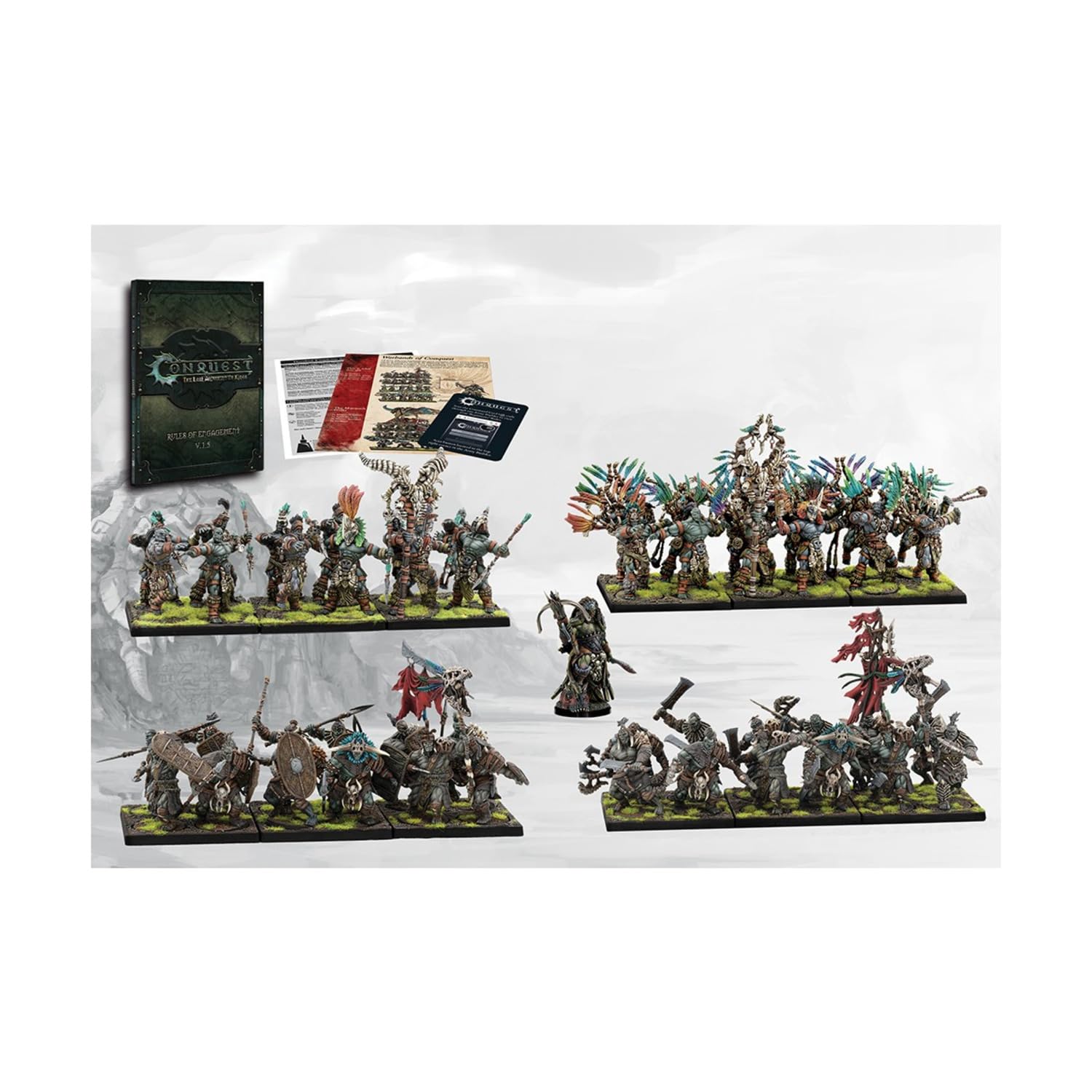 Para Bellum Wargames Conquest: W'adrhun - One Player Starter Set (Grey) | Miniature Tabletop Strategy Game for Solo Play | Perfect for War Gaming Enthusiasts & Collectors