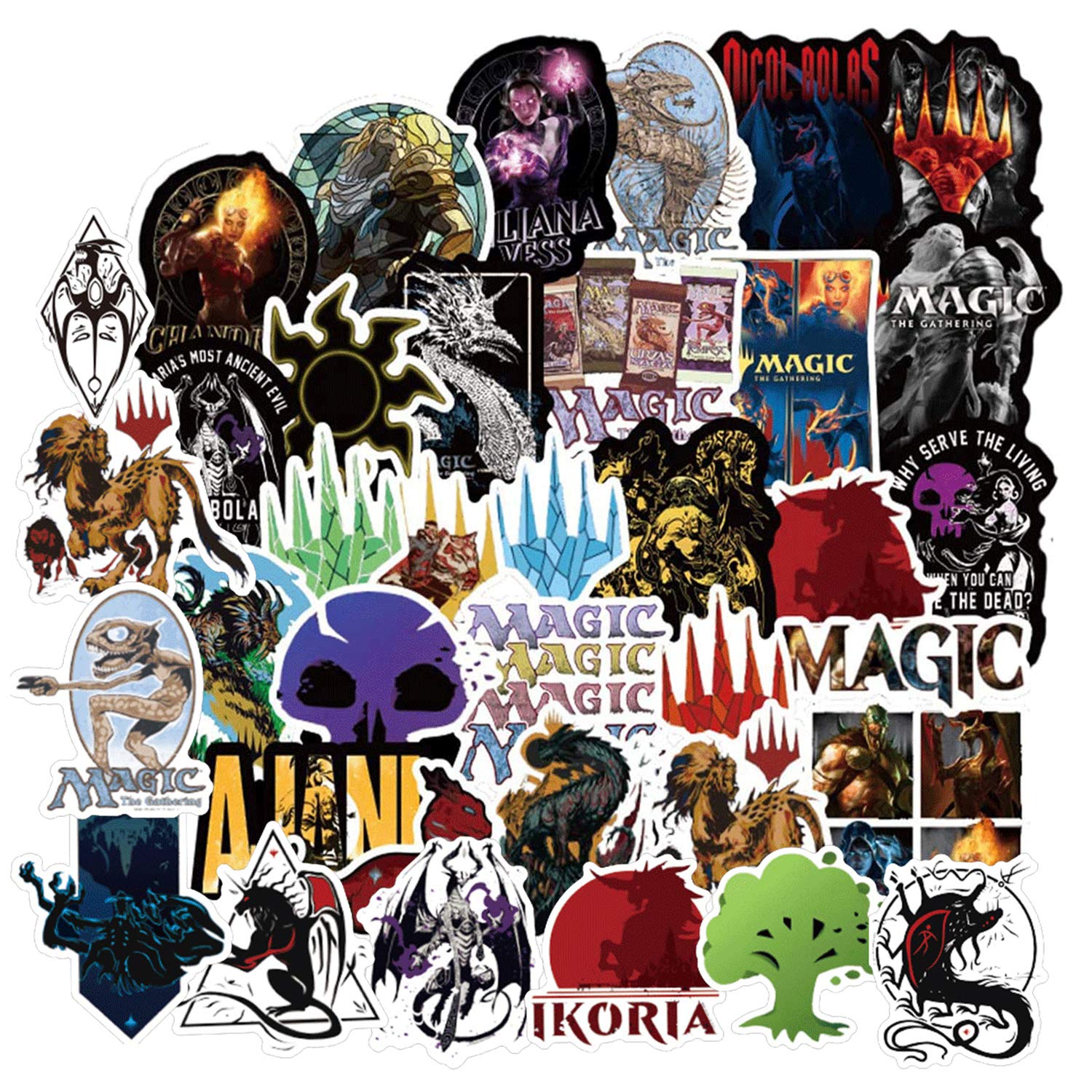 Kilmila Colorful Magic The Gathering Stickers - 50PCS Aesthetic Vinyl Decals for Laptop, Water Bottle, Phone Case, PC, Bike Helmet & Car | Perfect for Gaming Fans & DIY Decor