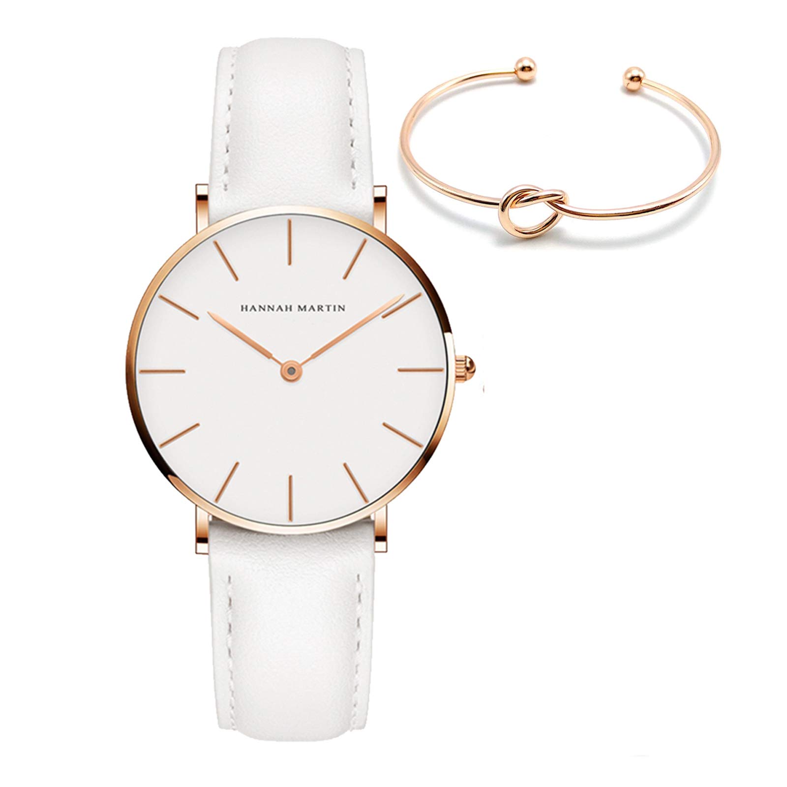 HANNAH MARTIN Women's Brown Leather Strap Analog Watch - Waterproof Casual Fashion Timepiece for Everyday Wear | Perfect for Office, Dating & Outdoor Activities