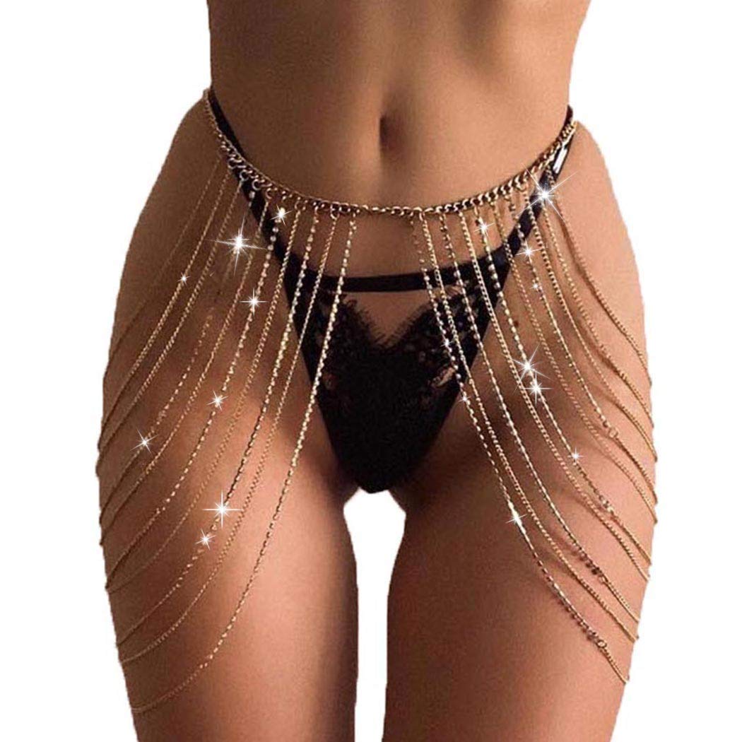 Brishow Layered Rhinestone Body Chain - Crystal Waist Jewelry for Women | Bikini Accessories, Beach Party, Festival Fashion, Night Out & Photo Shoot Body Jewelry