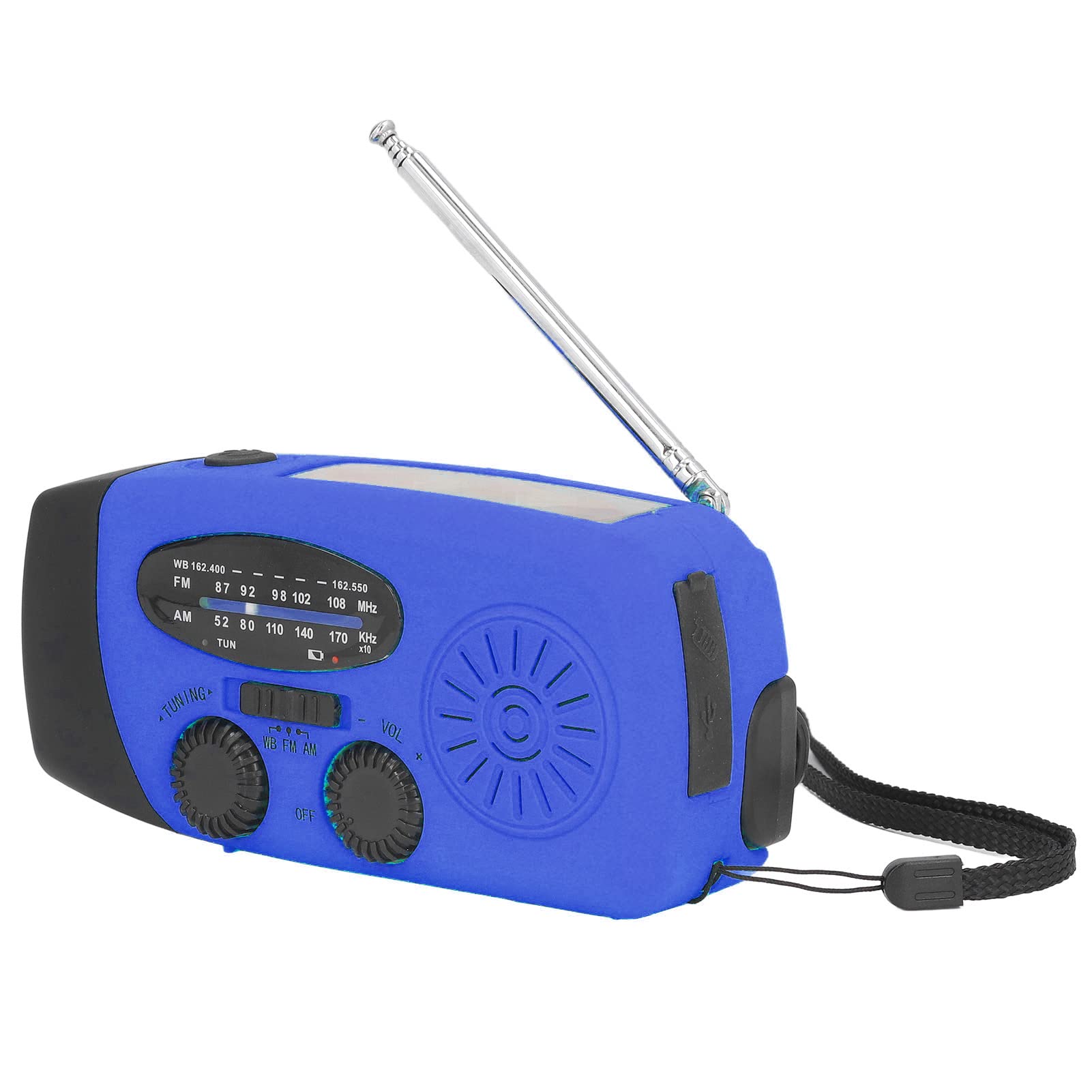 **Solar Powered Emergency Radio with Hand Crank & USB Charging, IPX3 Waterproof, Portable AM/FM/NOAA Weather Radio & LED Lantern for Camping, Hiking, Power Outages & Outdoor Adventures (US Version)**