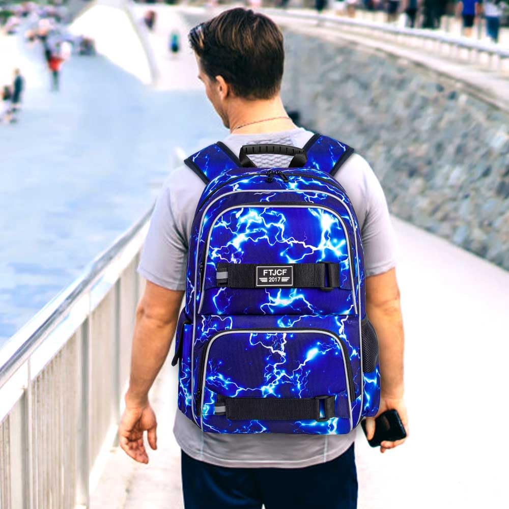 AGSDON 17 Inch Laptop Backpack - Anti-Theft Water Resistant School Bookbag for College Students, Teens & Men | Perfect for School, Work, Travel & Daily Commute (Blue)