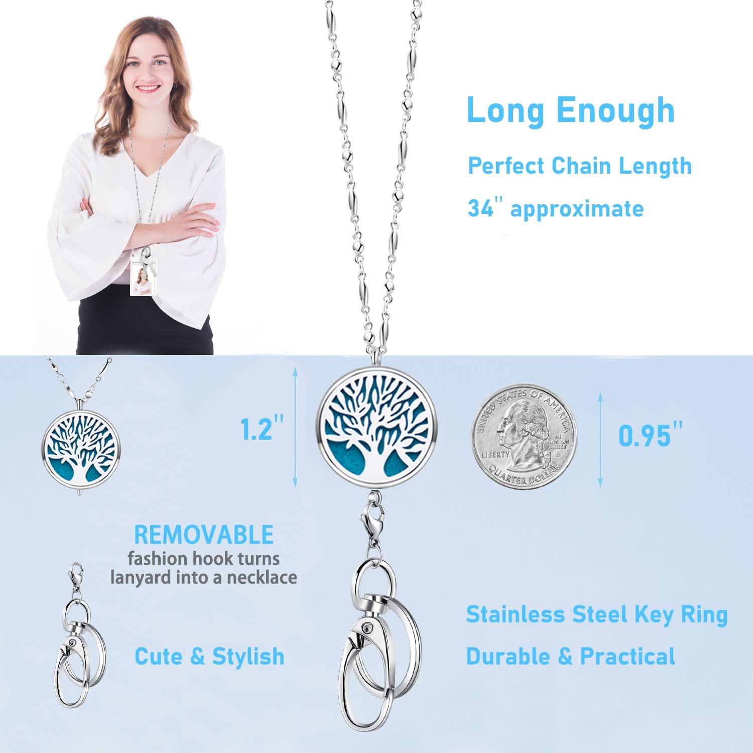 Teacher Lanyard for ID Badges - Cute Keychain Holder for Nurses & Graduation Gifts