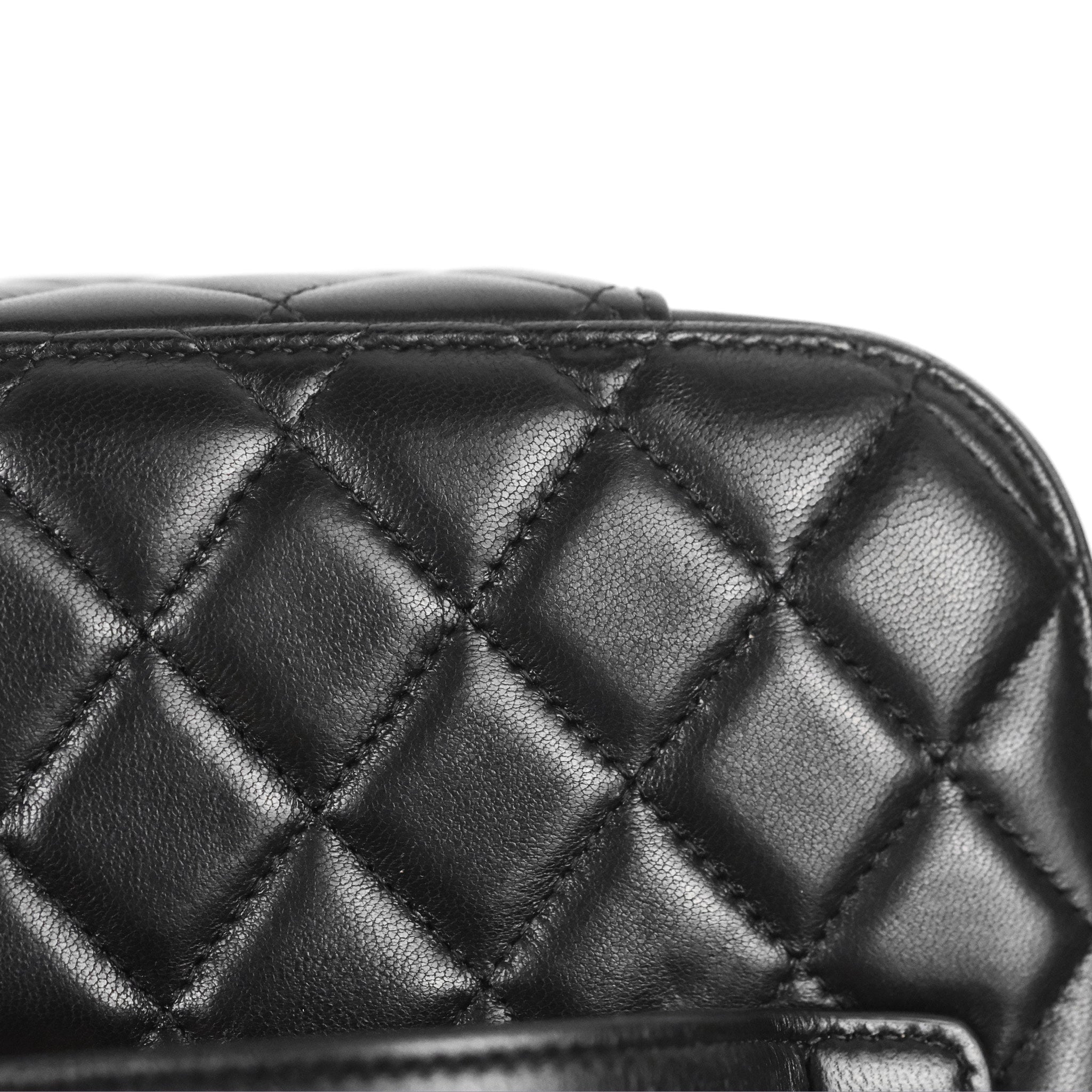Chanel Classic Quilted Black Lambskin Cosmetic Vanity Pouch with Gold Hardware - Perfect for Travel, Makeup Storage & Luxury Gift Giving