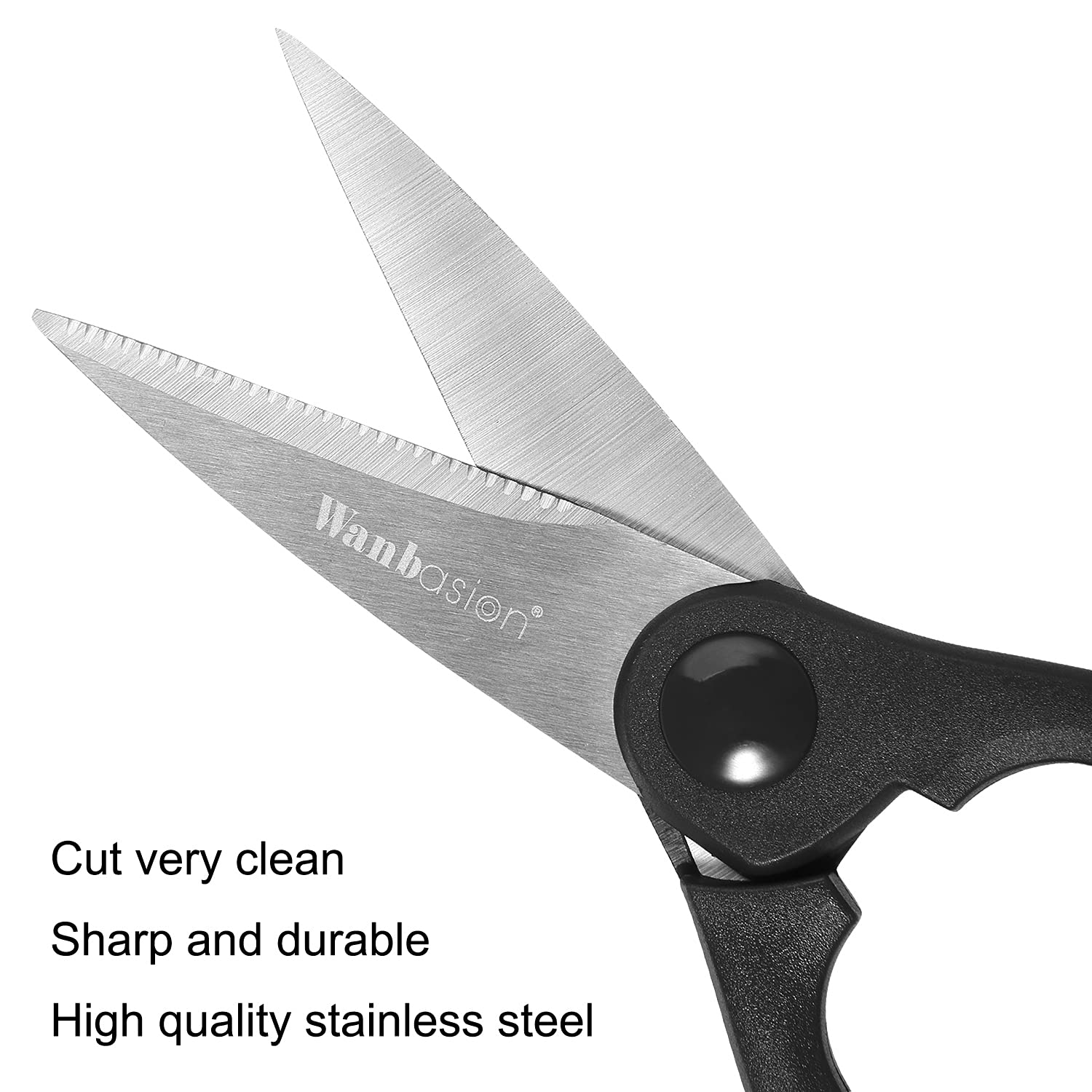 Wanbasion 16-Piece Black Stainless Steel Kitchen Knife Set with Acrylic Block & Sharpener – Professional Chef Knives for Cooking, Slicing, and Food Prep