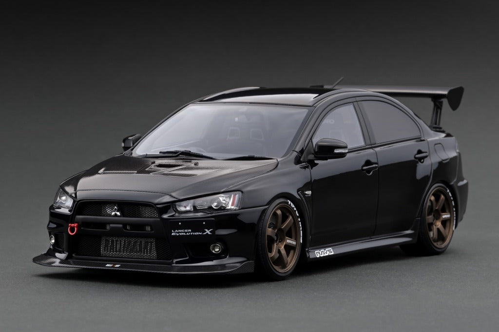 1:18 Scale Mitsubishi Lancer Evolution X (CZ4A) Diecast Model Car - Black - Collectible Toy Car for Display, Racing Enthusiasts & Car Lovers - Perfect for Home Office Decoration, Gift Giving & Model Car Collections