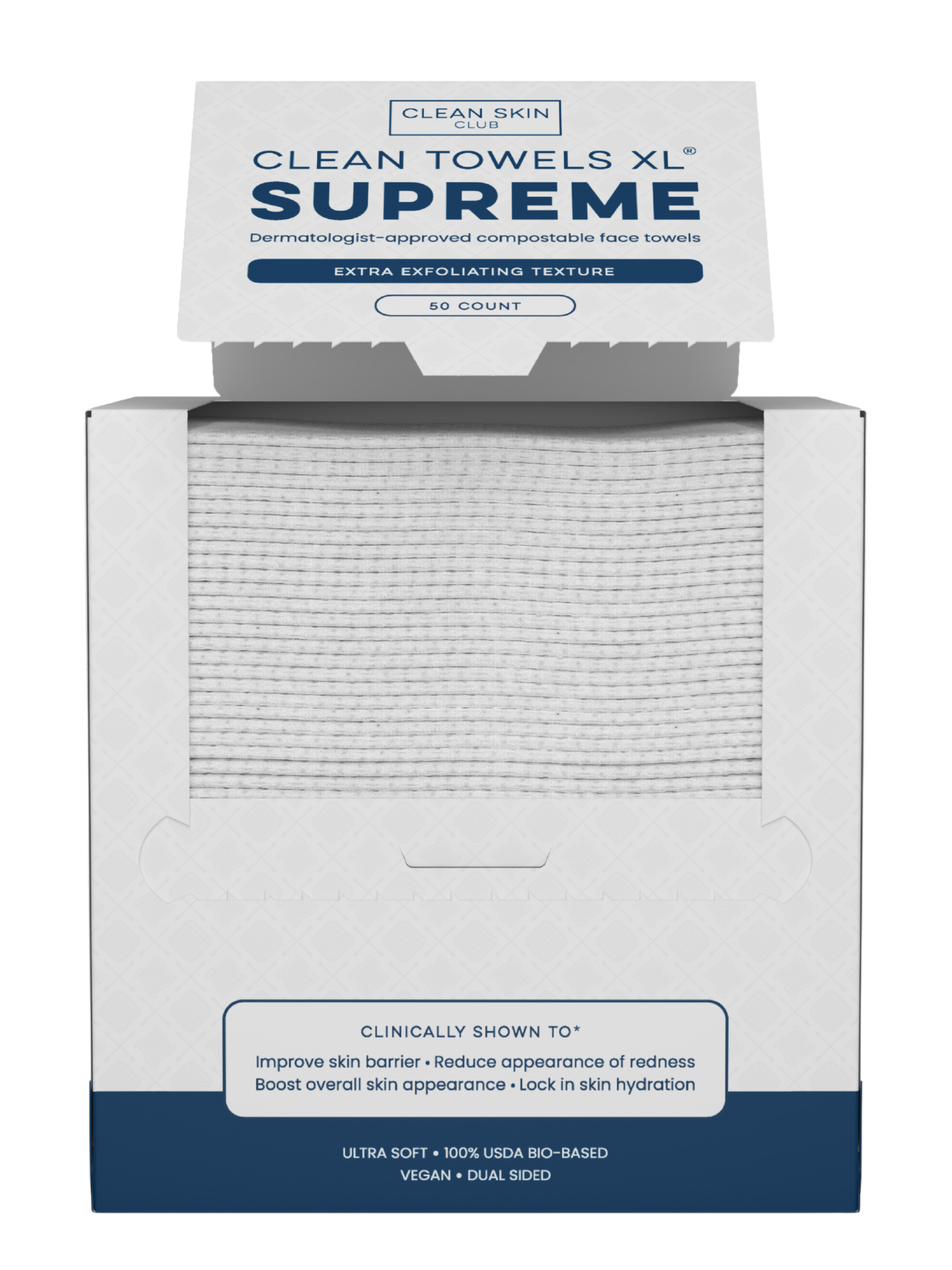 Clean Skin Club XL Supreme Facial Towels - Hypoallergenic & Eco-Friendly Disposable Face Towels for Skincare, Makeup Removal & Spa Treatments