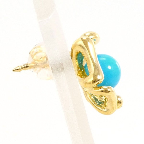 18K Yellow Gold Turquoise Stud Earrings for Women - Handmade Dainty Jewelry Gift for Birthday, Anniversary & Everyday Wear