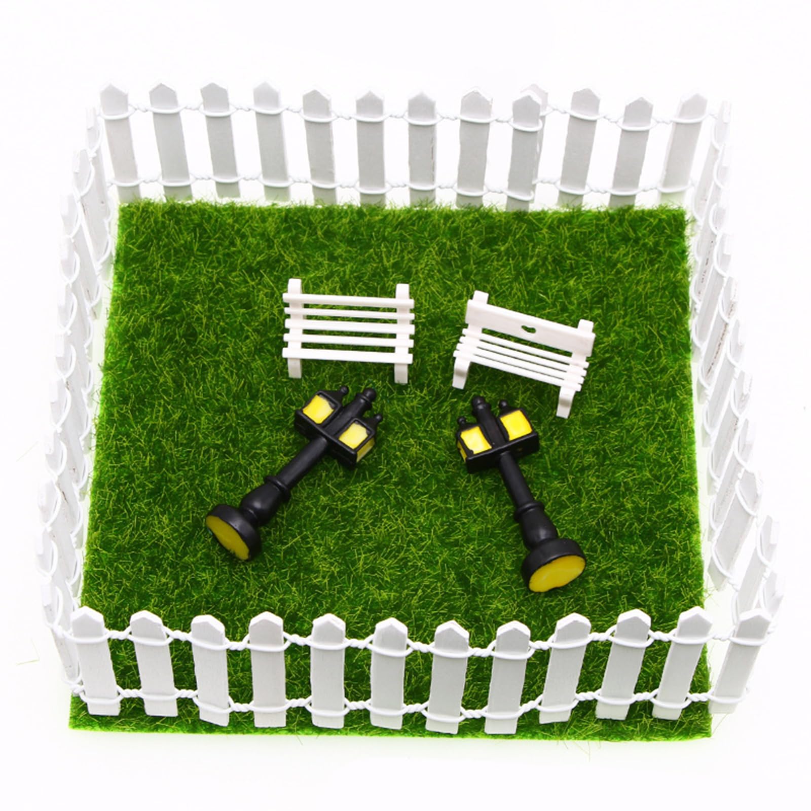 ONEST 6-Piece Miniature Fairy Garden Fence Set - Small Wooden Decorative Fencing for Fairy Gardens, Home Gardens & Plant Decor (White) | Perfect for DIY Fairy Houses, Miniature Landscapes & Backyard Decorations