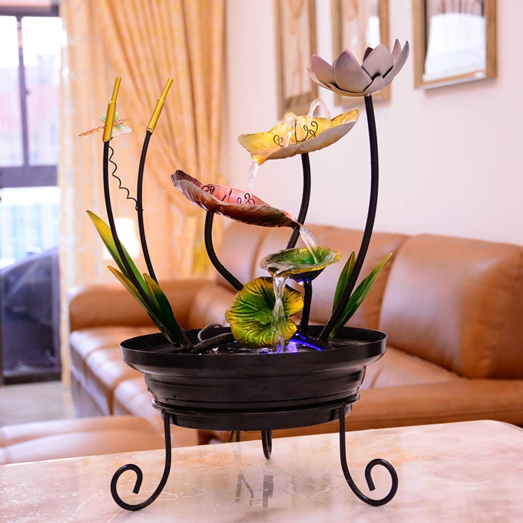Iron Desktop Fountain with Cascading Waterfall & Mist Humidifier - Indoor Zen Decor for Living Room, Office, Yoga Studio - Relaxing Tabletop Water Feature for Home & Workspace
