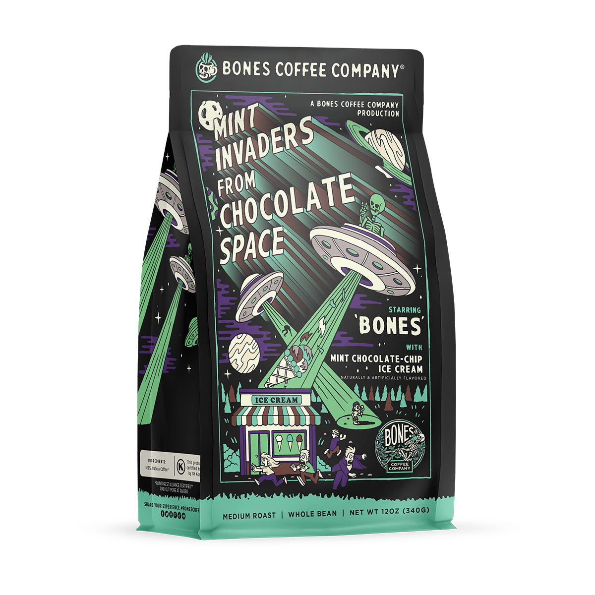 Mint Invaders Chocolate Candy - 12oz Bag of Delicious Mint-Flavored Treats | Perfect for Halloween, Parties, Gifts & Movie Nights