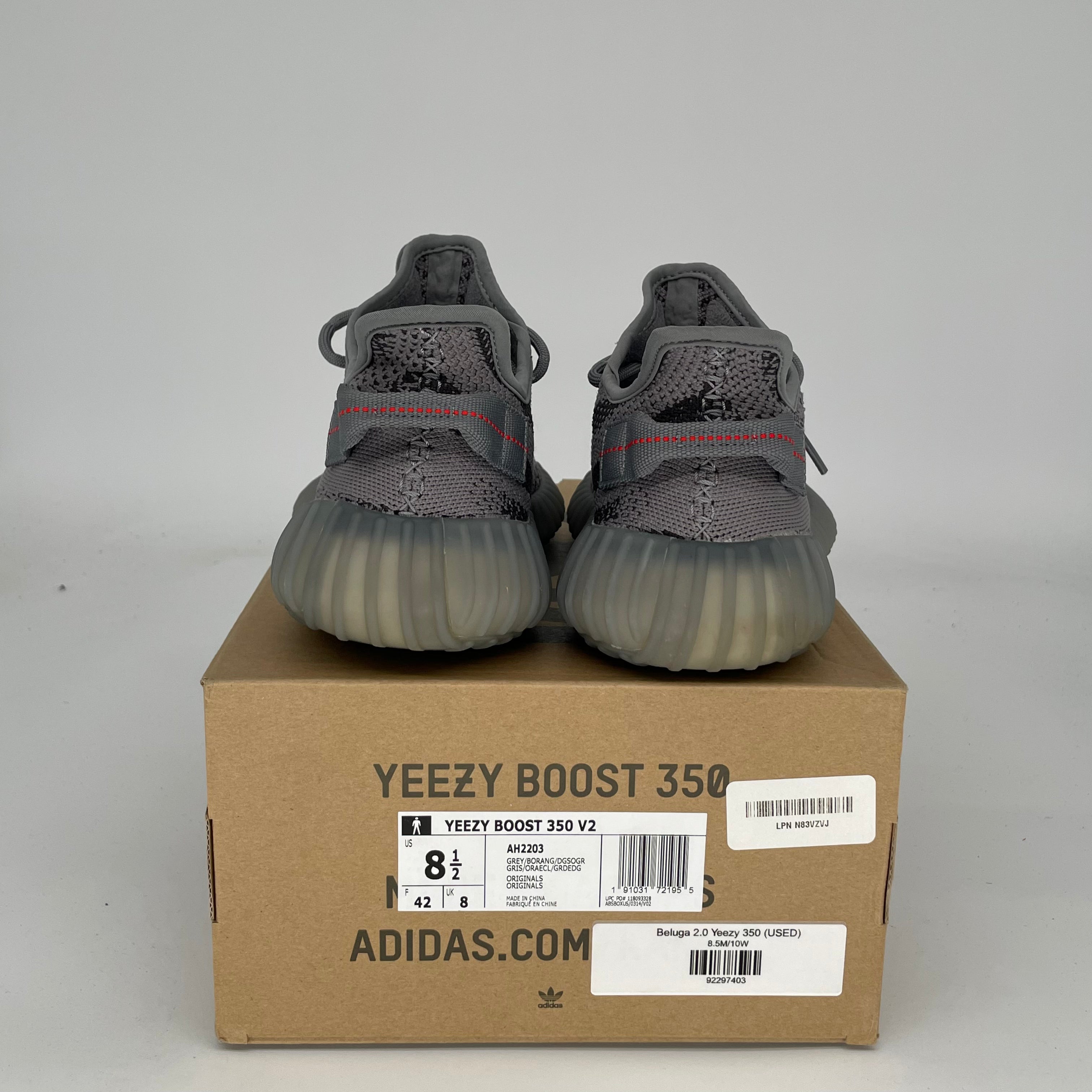 Adidas Yeezy Boost 350 V2 Beluga 2.0 Men's Running Shoes - Size 8.5 (AH2203) | Comfortable Sneakers for Jogging, Gym Workouts & Casual Wear