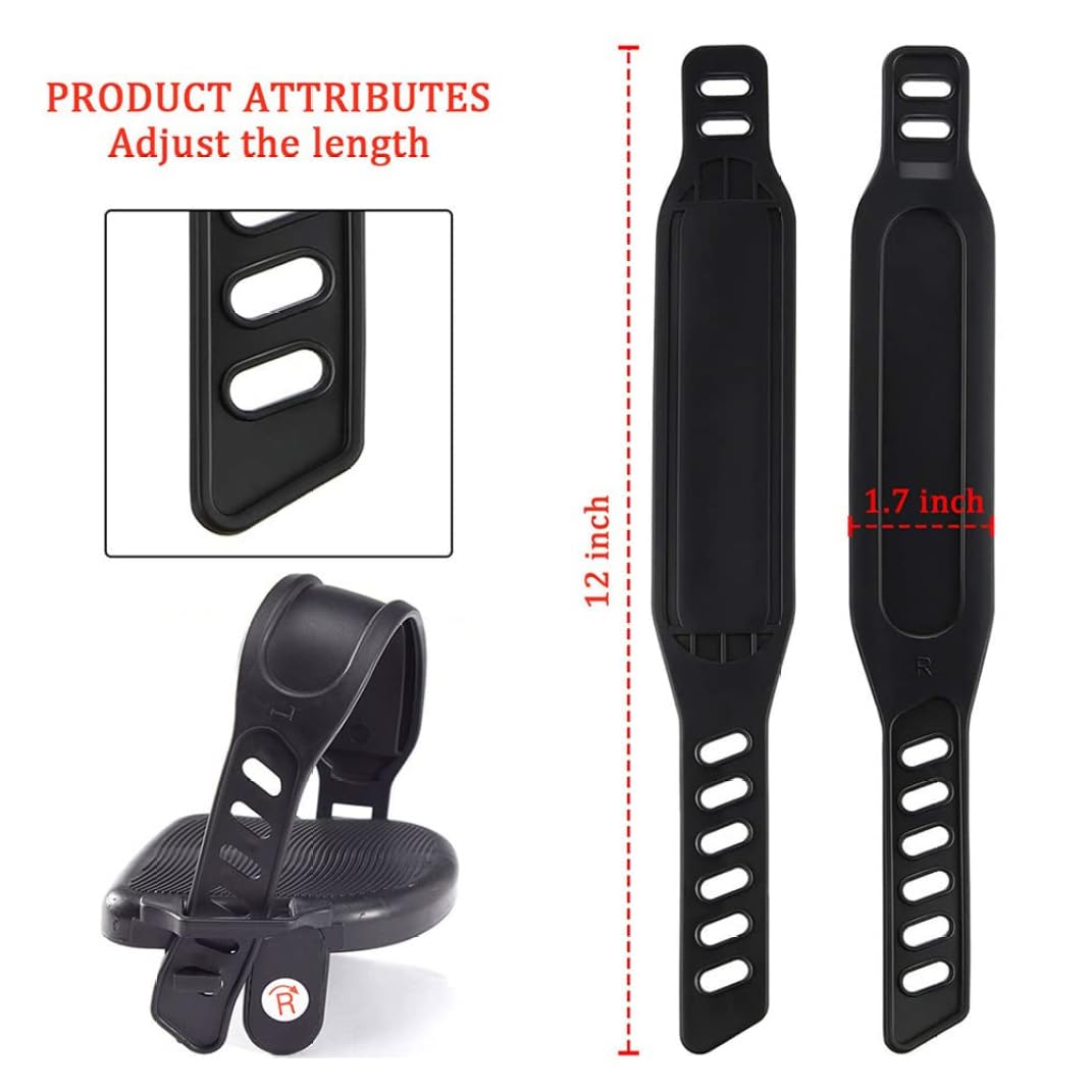 Spin Bike Pedals with Adjustable Straps - Replacement Indoor Exercise Bike Pedals 1 Pair - Perfect for Home Gym, Cycling Workouts & Cardio Training