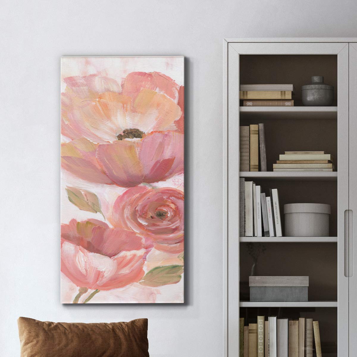 Abstract Red Floral Canvas Wall Art - Modern Flower Painting Print for Home Decor, 20