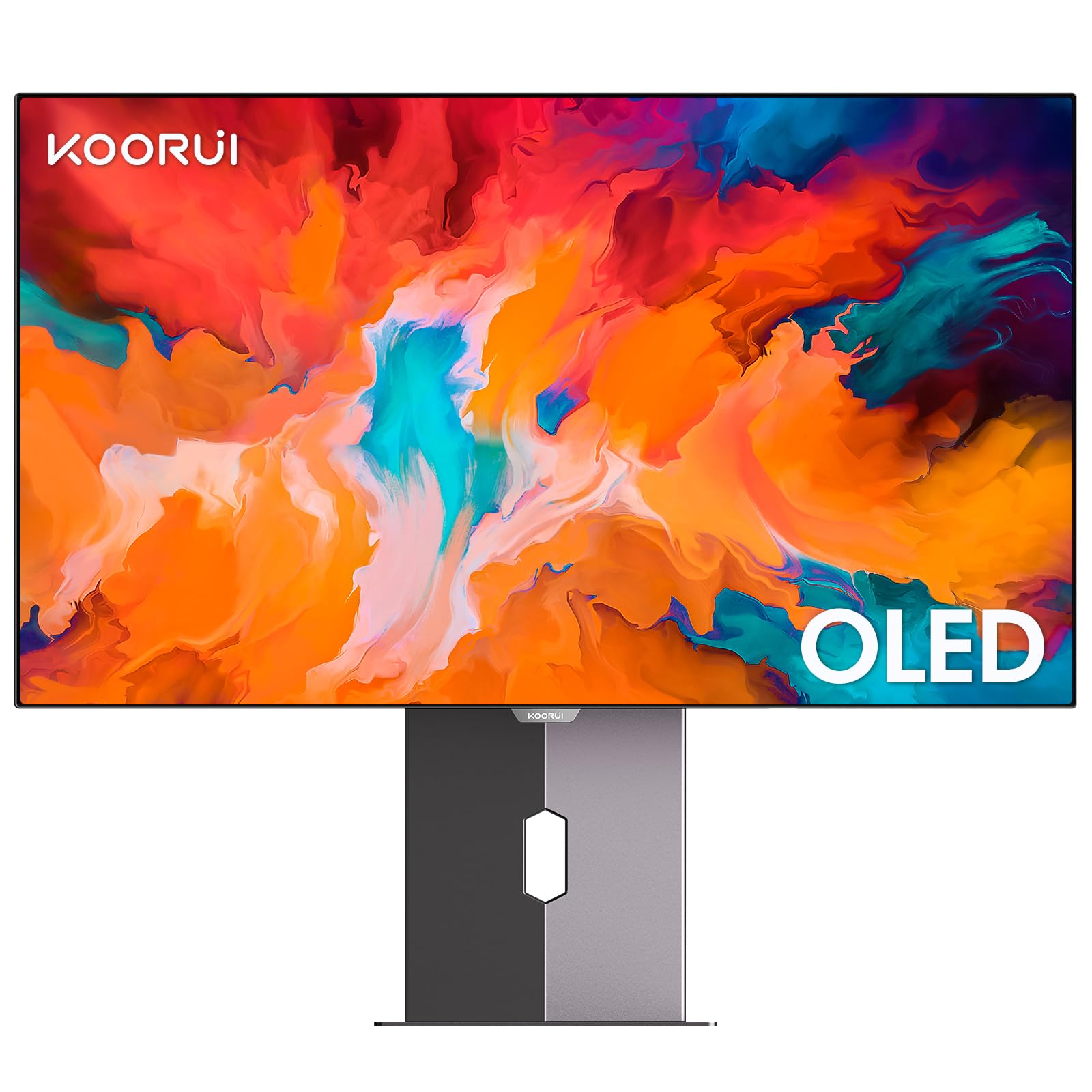 KOORUI 27 Inch OLED Gaming Monitor - 1440P QHD 240Hz, 0.03ms Response Time, 90W Type-C Charging, 100% DCI-P3 Color Gamut, Ultra-Slim Bezel - HDMI 2.0, DisplayPort 1.4, USB-C 3.1, 100x100mm VESA Mount (Black) - Perfect for Esports, PC Gaming & Professional Graphic Design