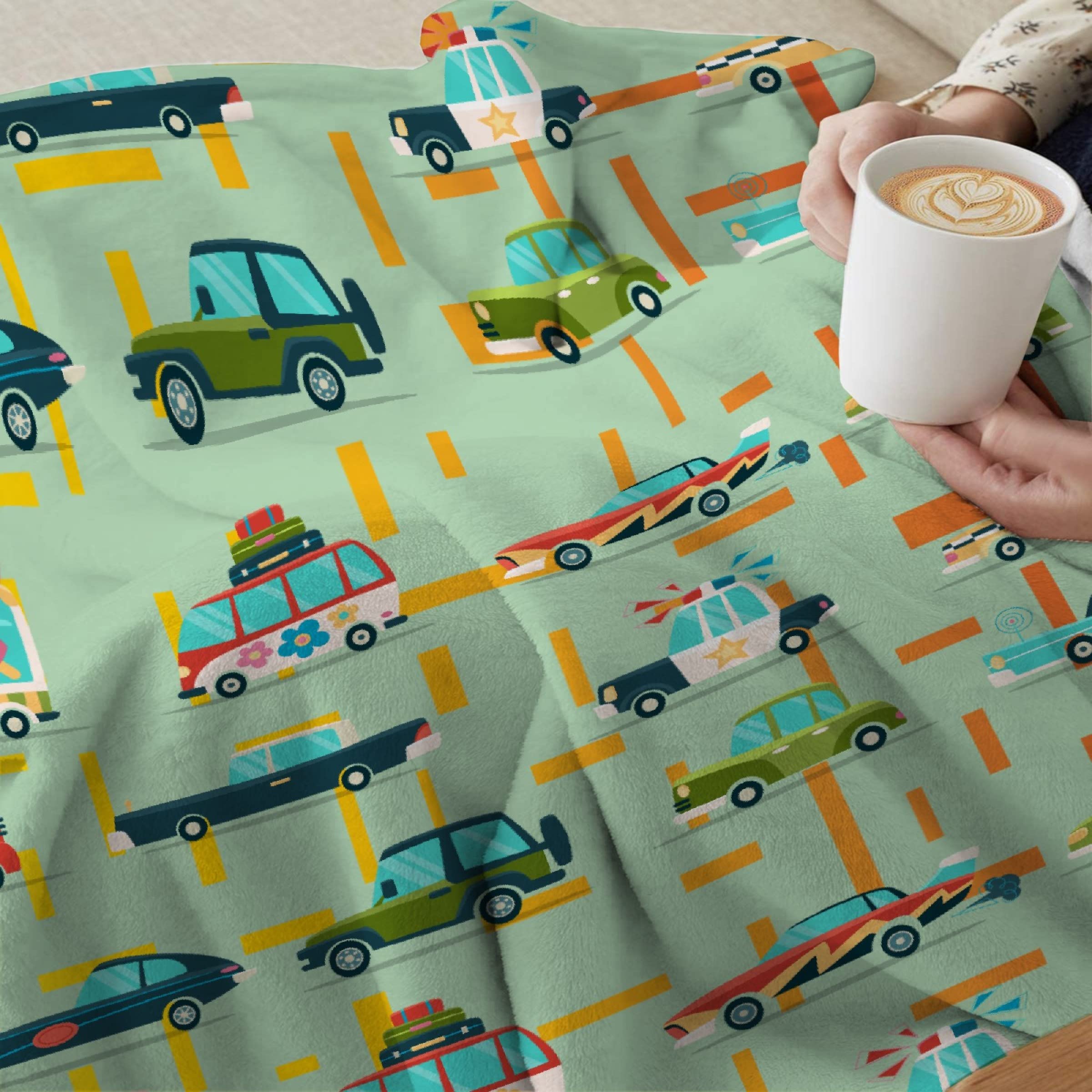 Premium Flannel Throw Blanket for Cars - Lightweight, Super Soft & Cozy Luxury Bed Blanket - 120
