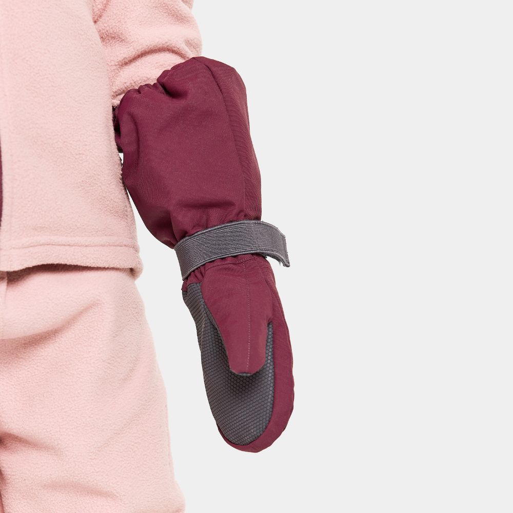 Didriksons Biggles Kids Ski Mittens - Warm Waterproof Winter Gloves for Boys & Girls (Rusty Wine Color) - Perfect for Skiing, Snowboarding & Outdoor Winter Activities