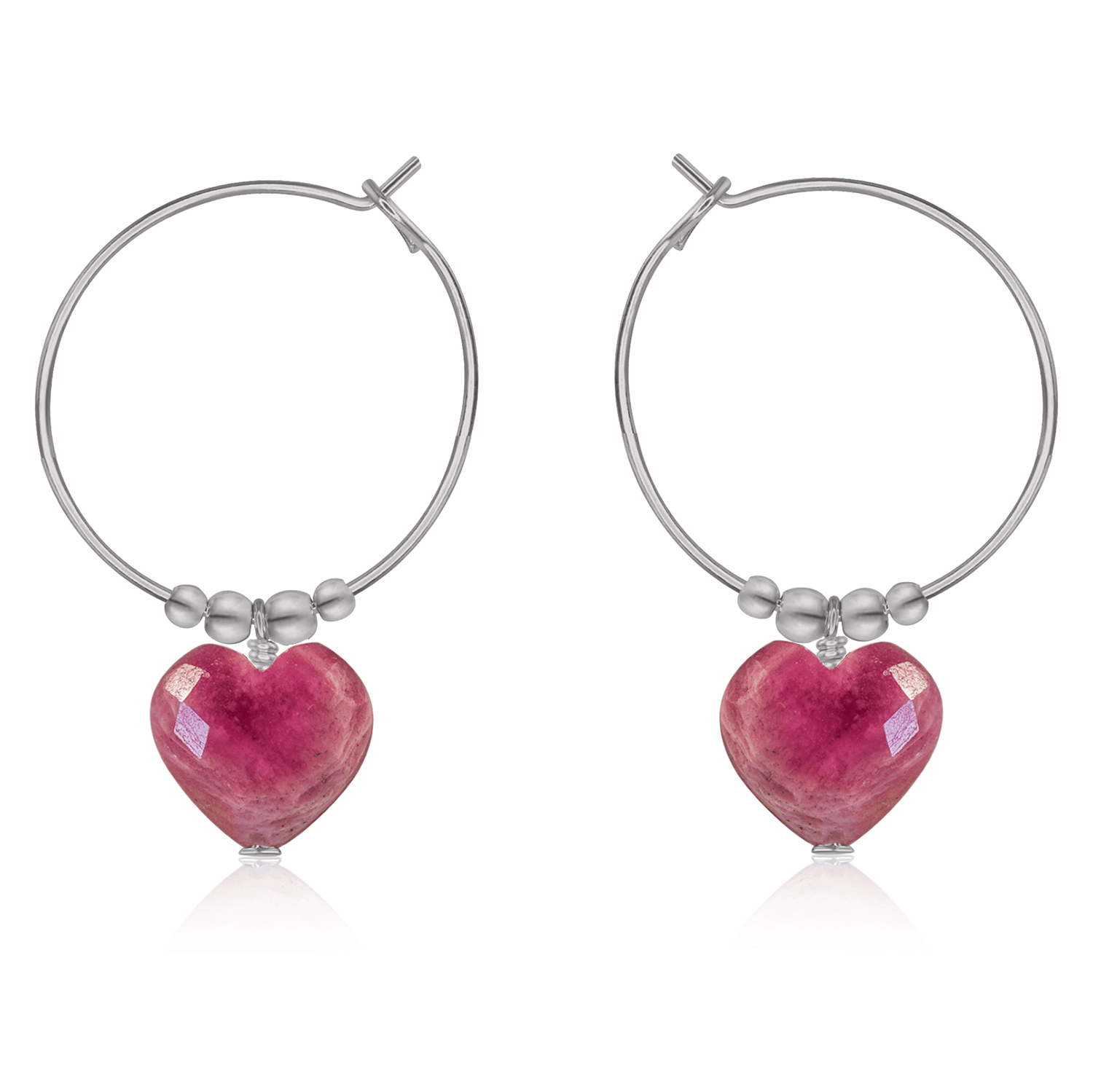 Ruby Crystal Heart Dangle Hoop Earrings for Women - Elegant Valentine's Day Gift, Party Jewelry & Romantic Date Night Accessories