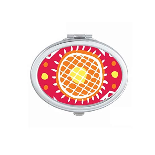 DIYthinker Portable Foldable Double-Sided Sunflower Mexico Totem Ancient Civilization Mirror - Perfect for Travel, Makeup, and Home Decor