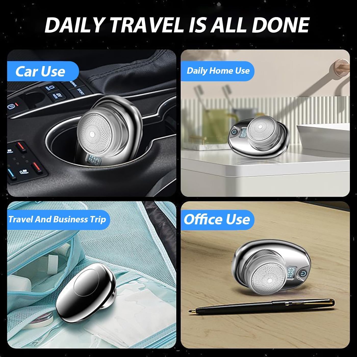 Pyrinov Electric Shaver - Mini Portable USB Rechargeable & Waterproof Shaver for Men, Smooth & Painless Shaving, Perfect for Travel, Gym & Daily Use (Silver)