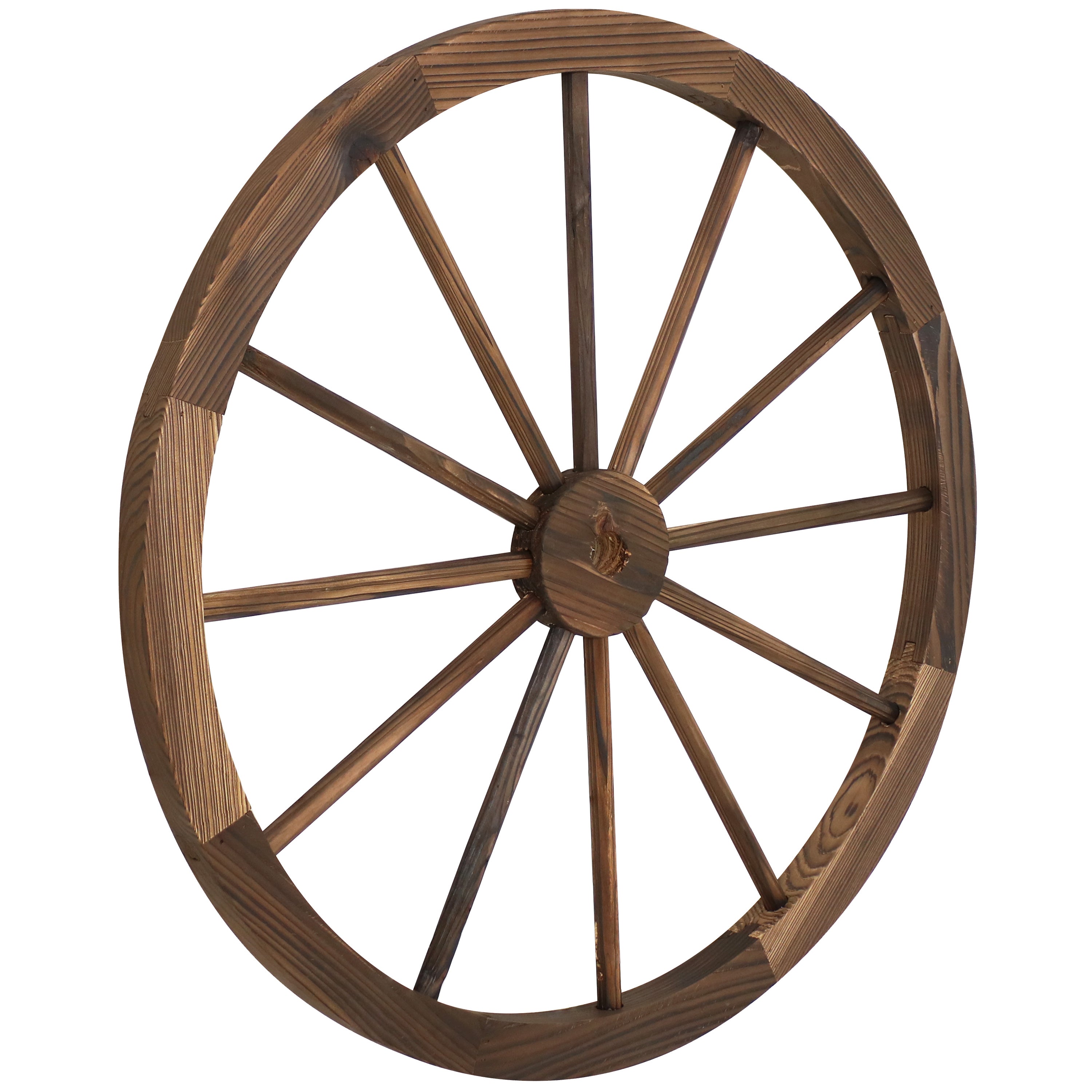 Rustic Wooden Wagon Wheel Decor - Vintage Farmhouse Style Home & Garden Decoration for Wall, Wedding, Party, and Outdoor Events