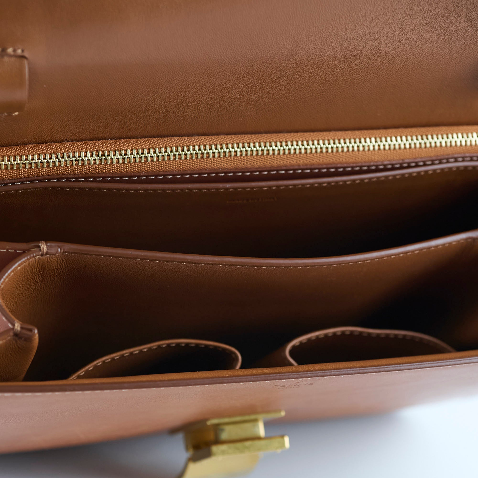 Celine Medium Box Bag in Tan - Classic Leather Crossbody Handbag for Women | Perfect for Work, Travel & Everyday Use