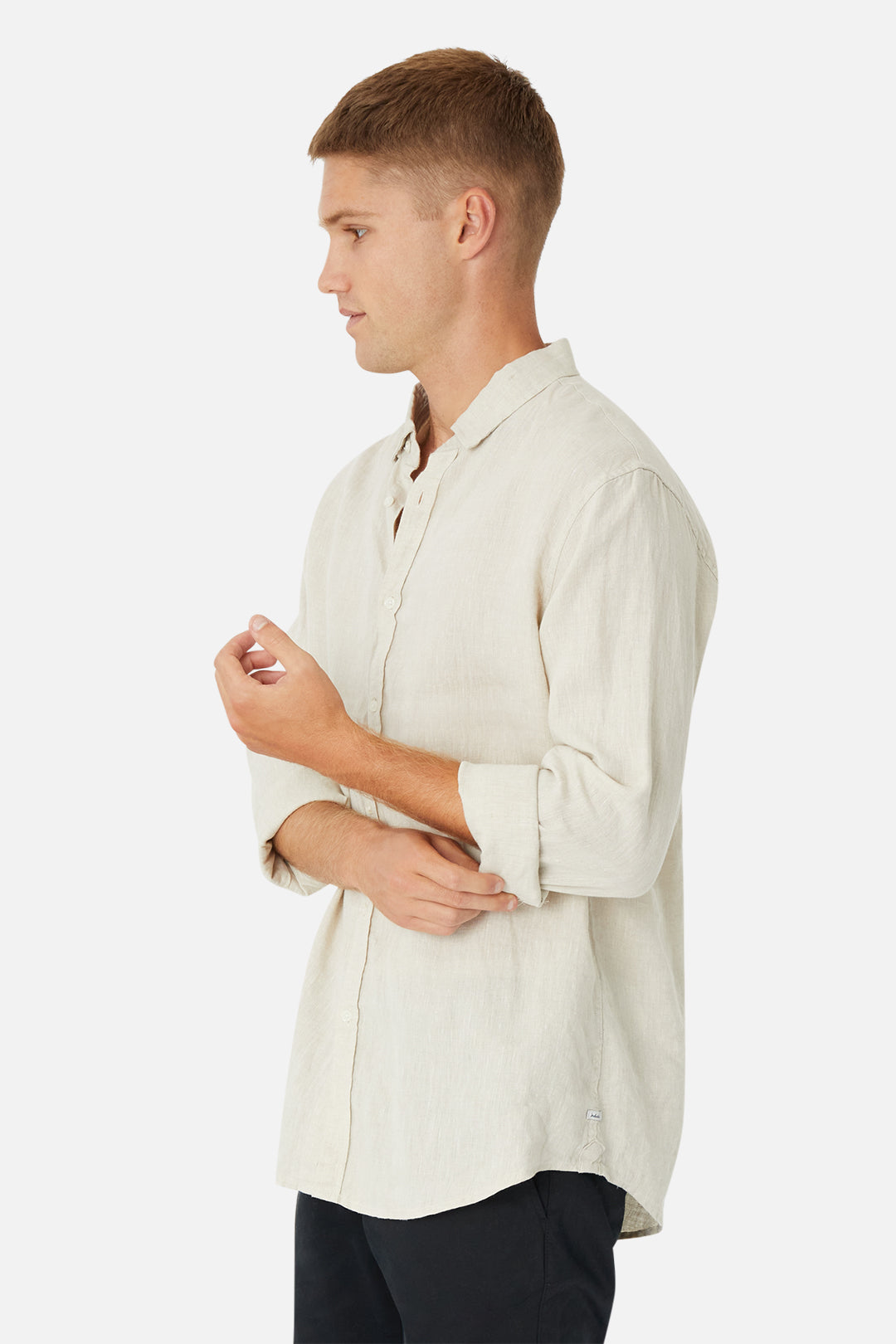 Premium The Tennyson Linen Long Sleeve Shirt in Oatmeal - Breathable & Comfortable for Casual Wear, Office & Outdoor Activities