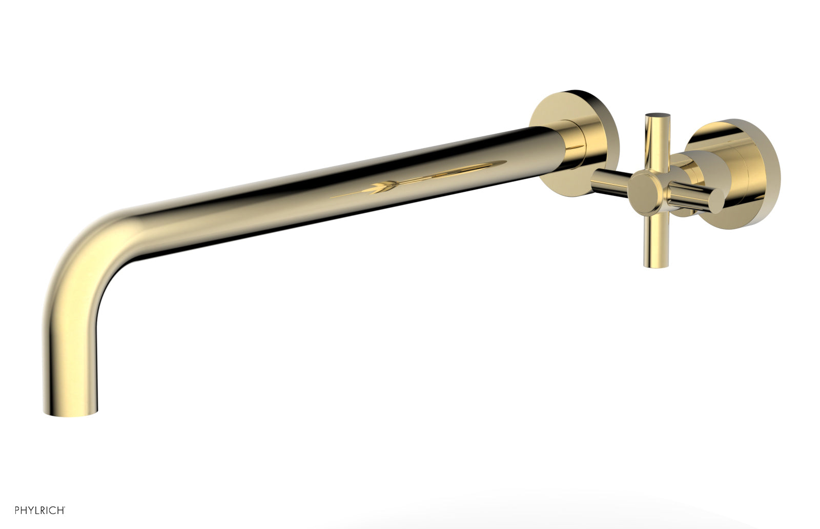 Basic 14 Single Handle Wall Mounted Lavatory Faucet Set with Cross Handle D131 18 - Perfect for Bathroom Sink, Powder Room & Guest Bath Installation