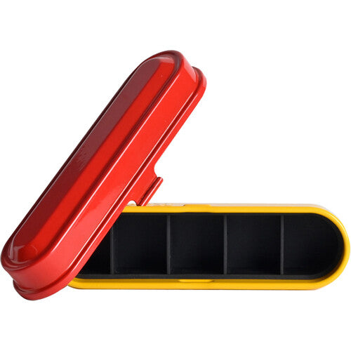 Kodak Steel 135 Film Case - Red Lid Yellow Body | Compact Protective Storage for 35mm Film Rolls | Perfect for Photographers & Film Enthusiasts On-The-Go