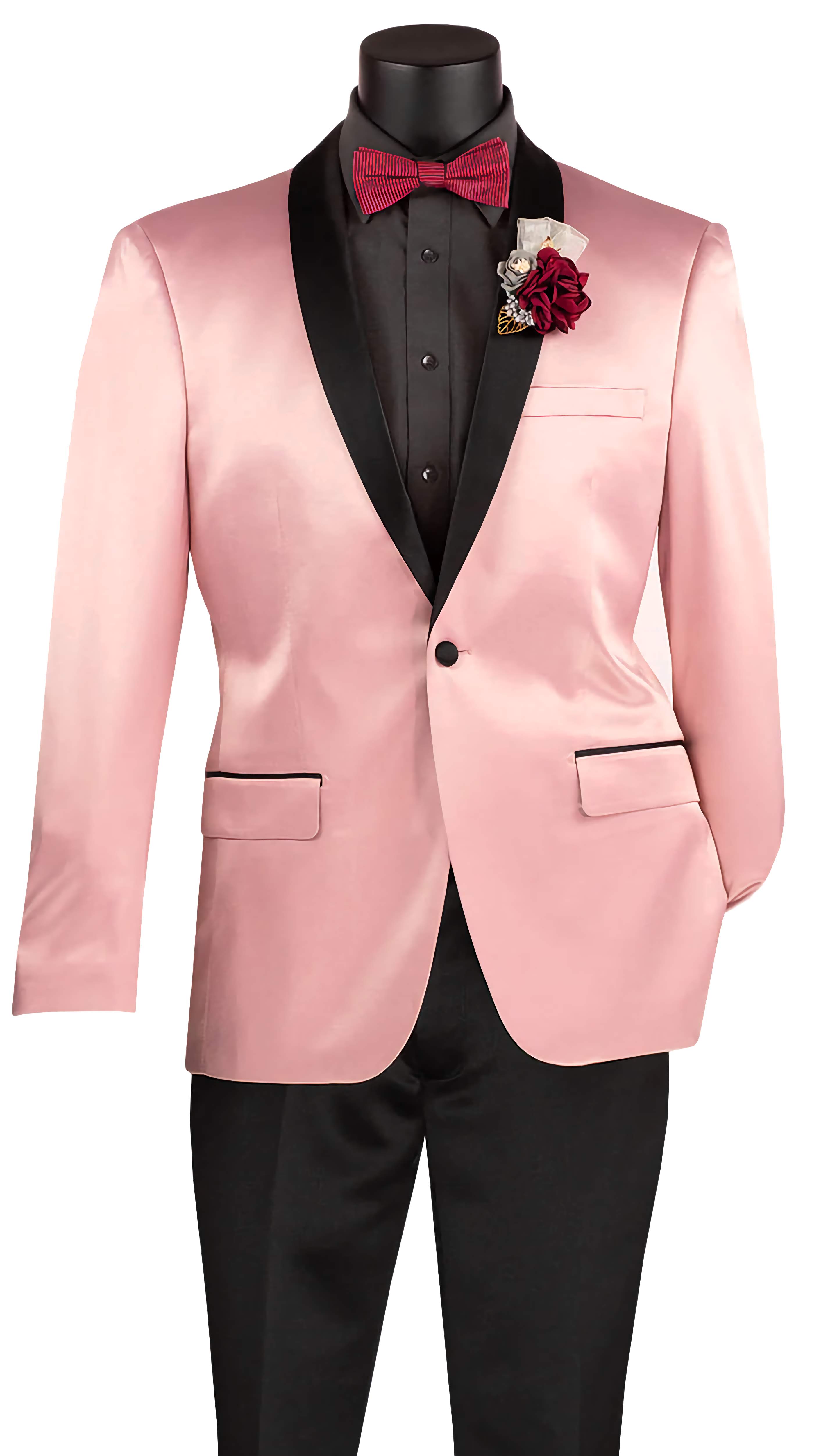 Stylish Pink Slim Fit Blazer for Women - Stretch Sateen Fabric with 1 Button & Narrow Shawl Lapel - Perfect for Office, Business Meetings & Formal Events