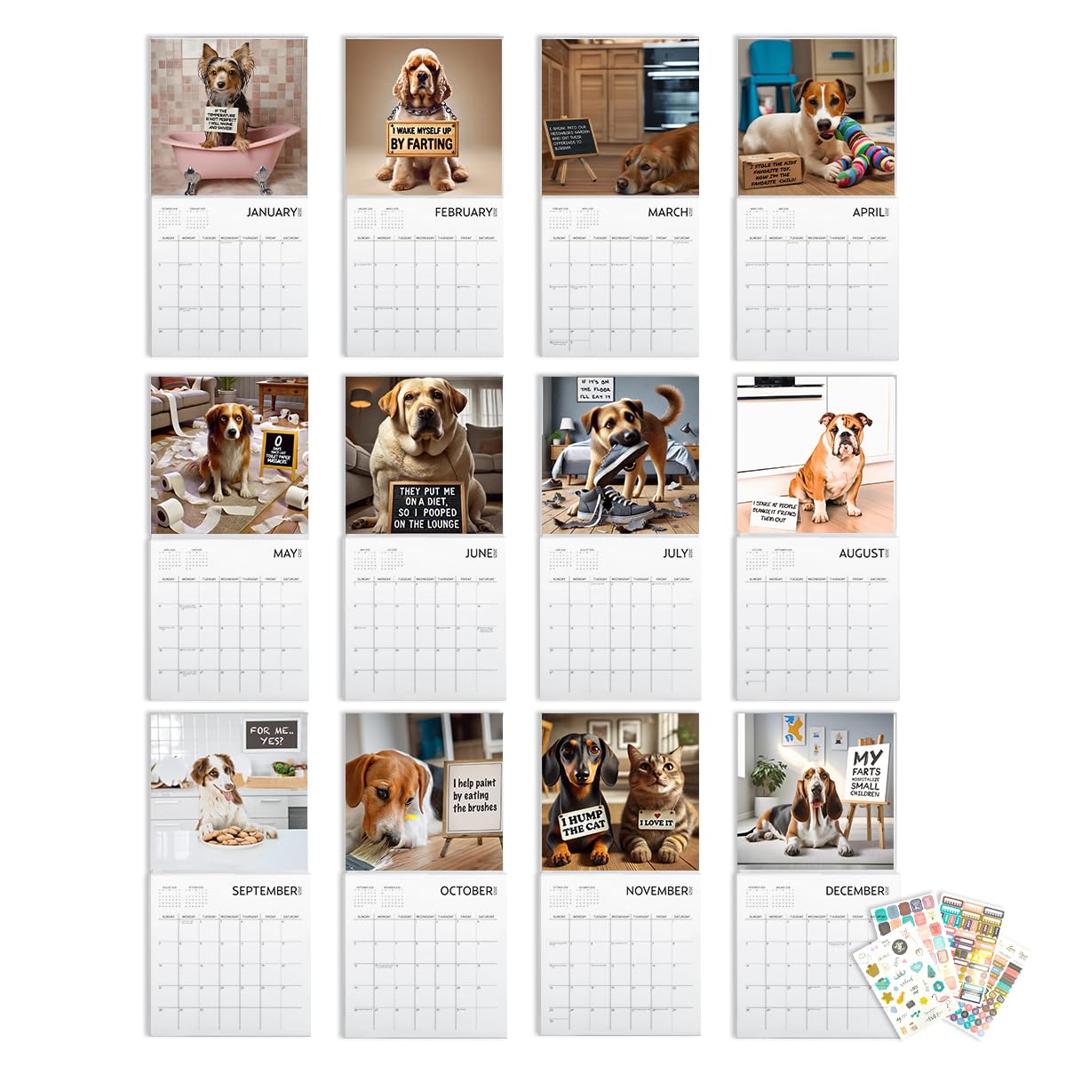 2025 Dog Shaming Calendar - Funny Wall Calendar for Dog Lovers | Perfect Gift for Pet Owners, Home & Office Decor