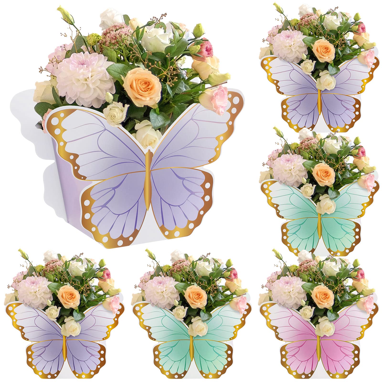 Fuutreo 6 Pcs Butterfly Centerpieces for Baby Shower, Birthday Party, Tea Party, Wedding Décor – Elegant Butterfly Table Decorations & Themed Party Supplies – Perfect for Baby Showers, Bridal Showers, and Spring Celebrations