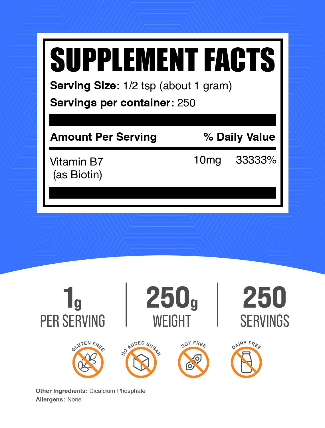 10000mcg Biotin Powder for Hair Growth, Skin & Nails - Vegan Collagen Booster Supplement for Men & Women - Perfect for Daily Wellness Routine