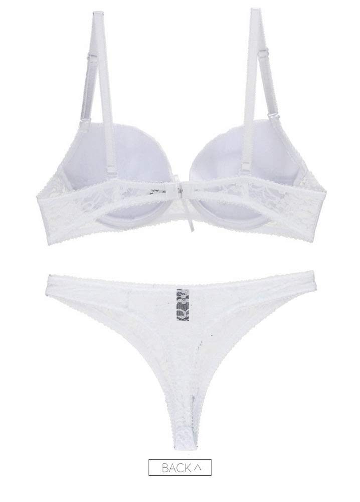 Swbreety Women's Lingerie Set - Sexy Push Up Lace Bra & Bikini Panties - Comfortable Underwear for Date Night, Wedding, Valentine's Day Gift
