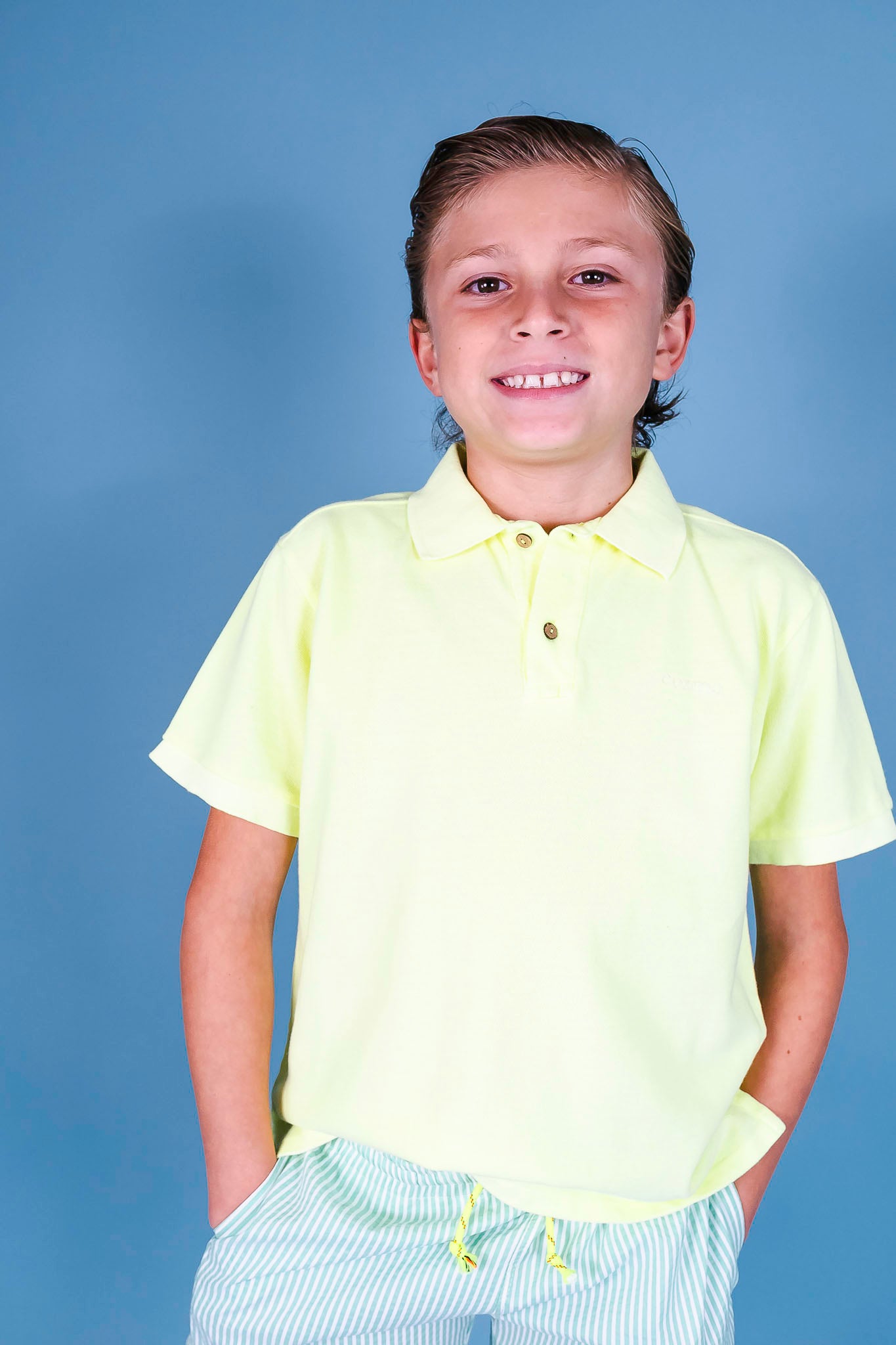 Neon Yellow Knit Polo Shirt for Toddler Boys - Soft Cotton Comfort Fit - Perfect for Playdates, School & Family Outings